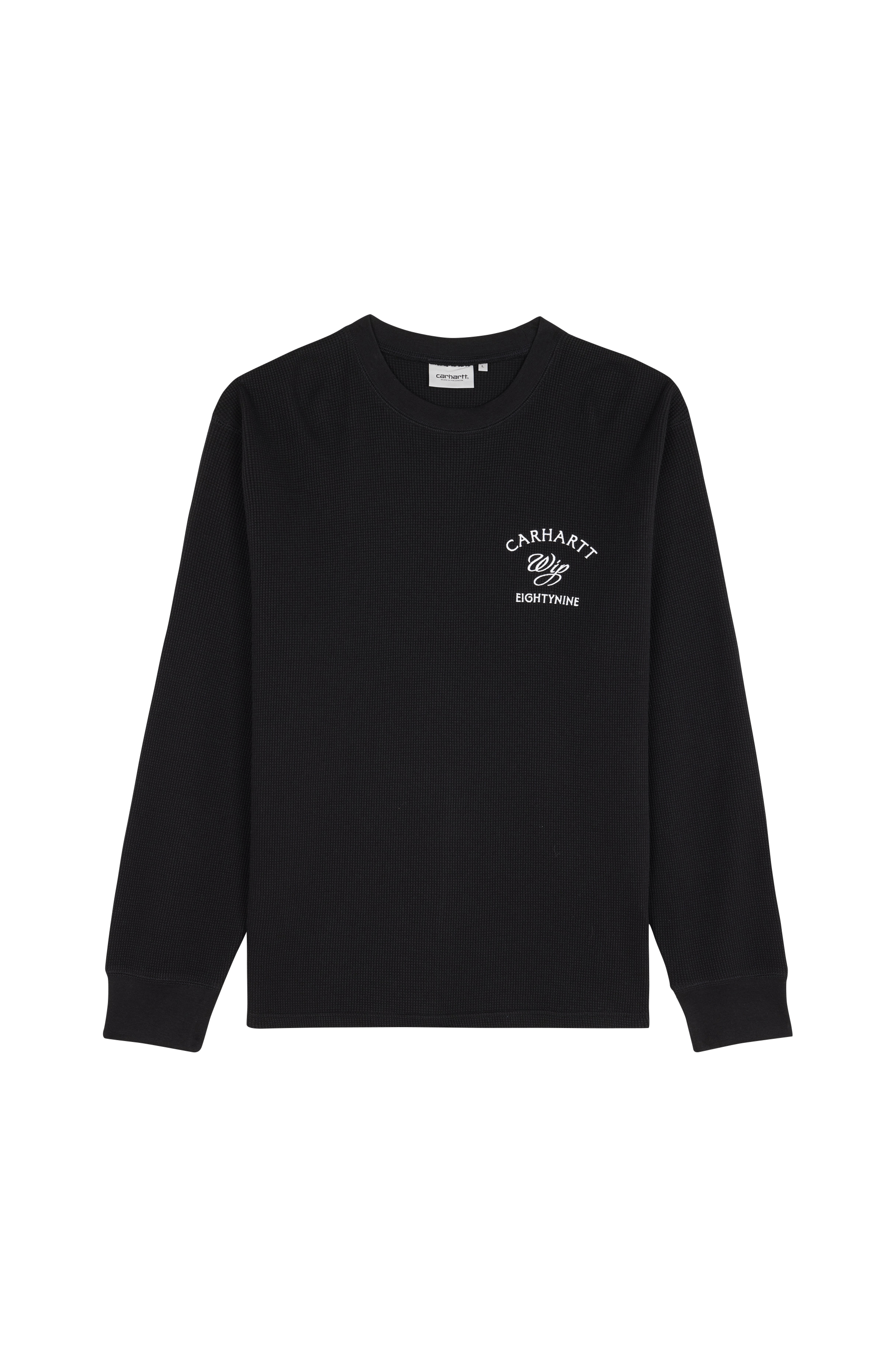 T-shirt L/S Eightynine Waffle T-Shirt Black / white
