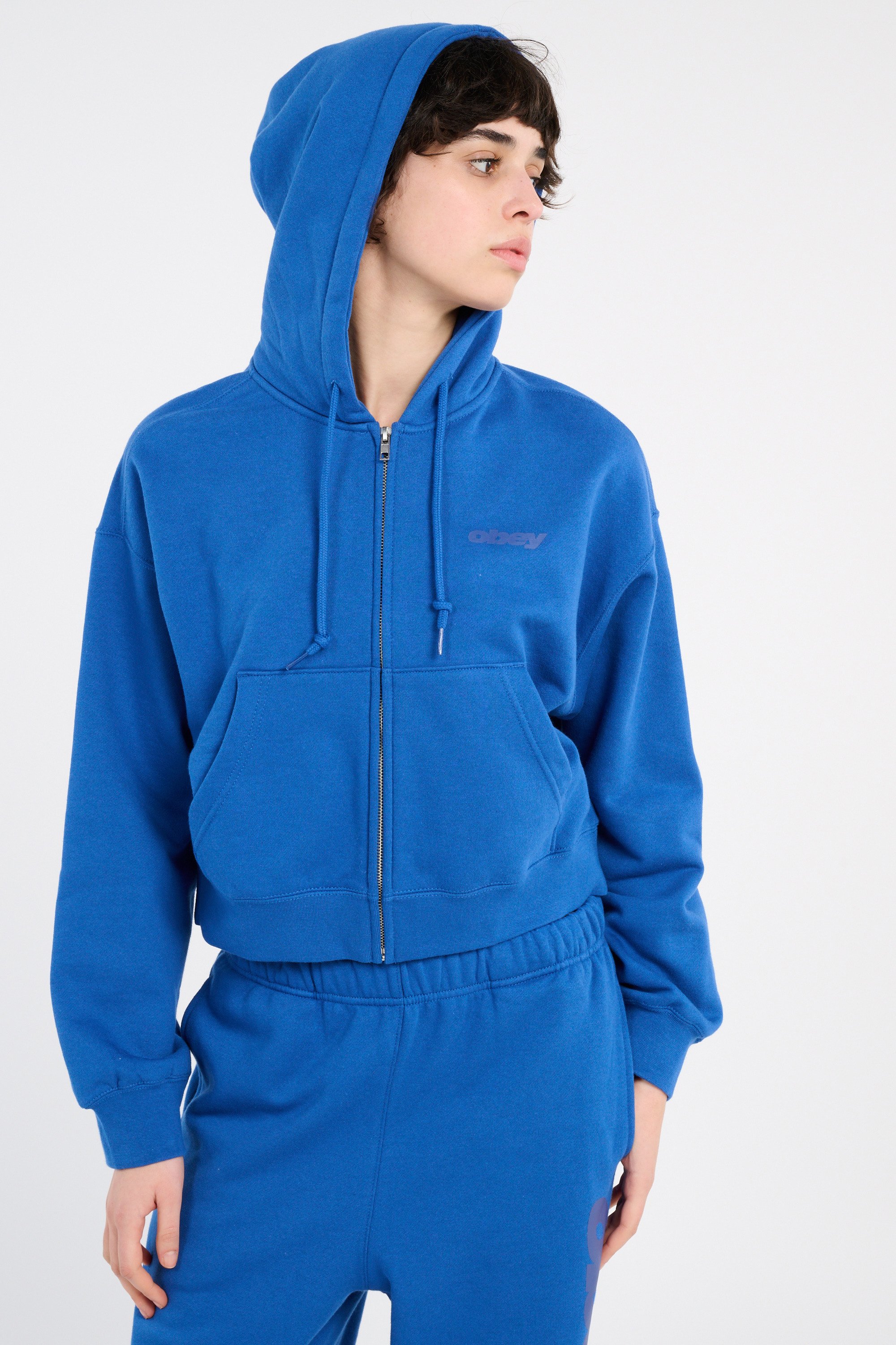 Hoodie zippé Bleu