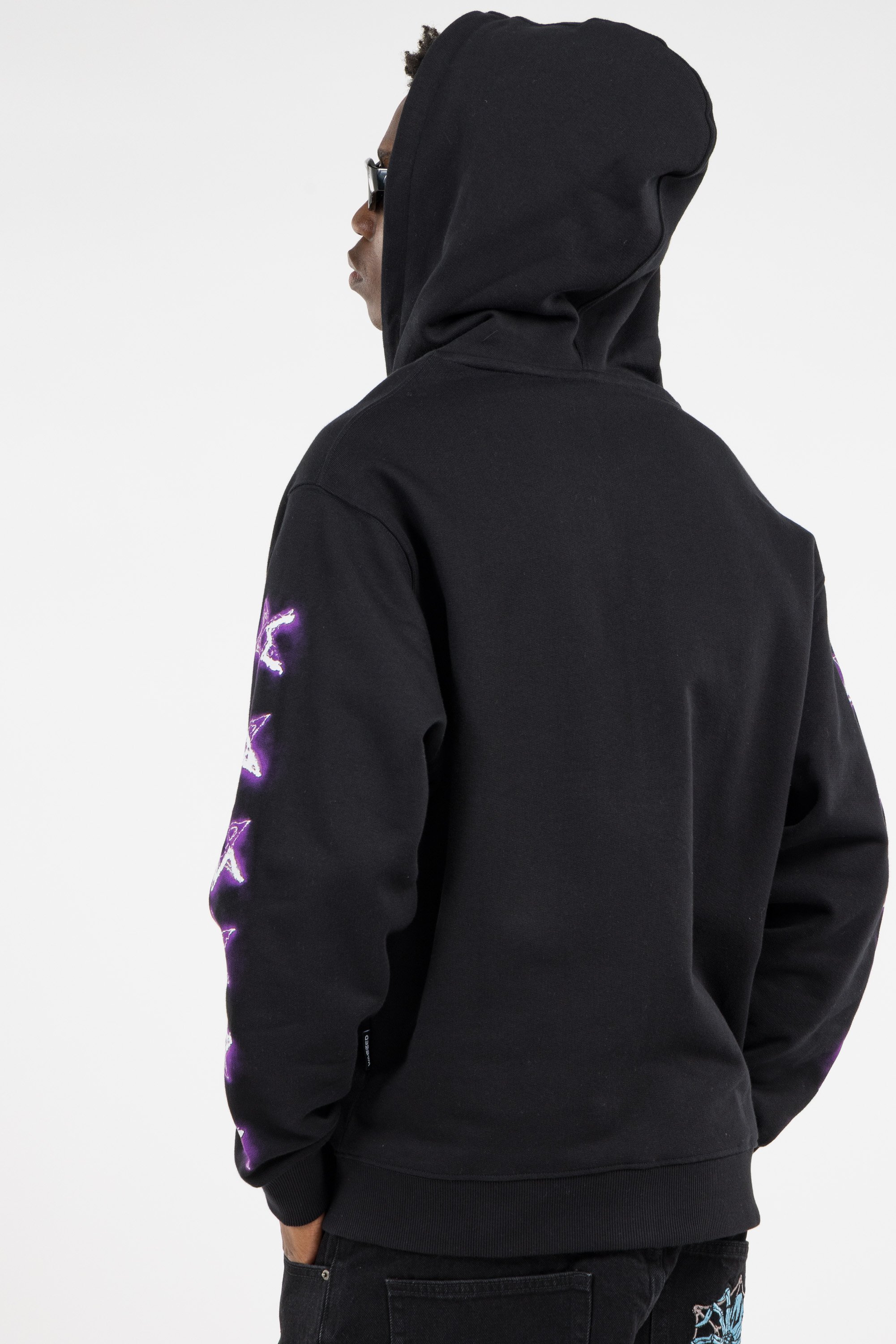 Regular-fit zip-up cotton-blend hoodie with Pony Player | Black by WASTED Regular-fit zip-up cotton-blend hoodie with Pony Player Black