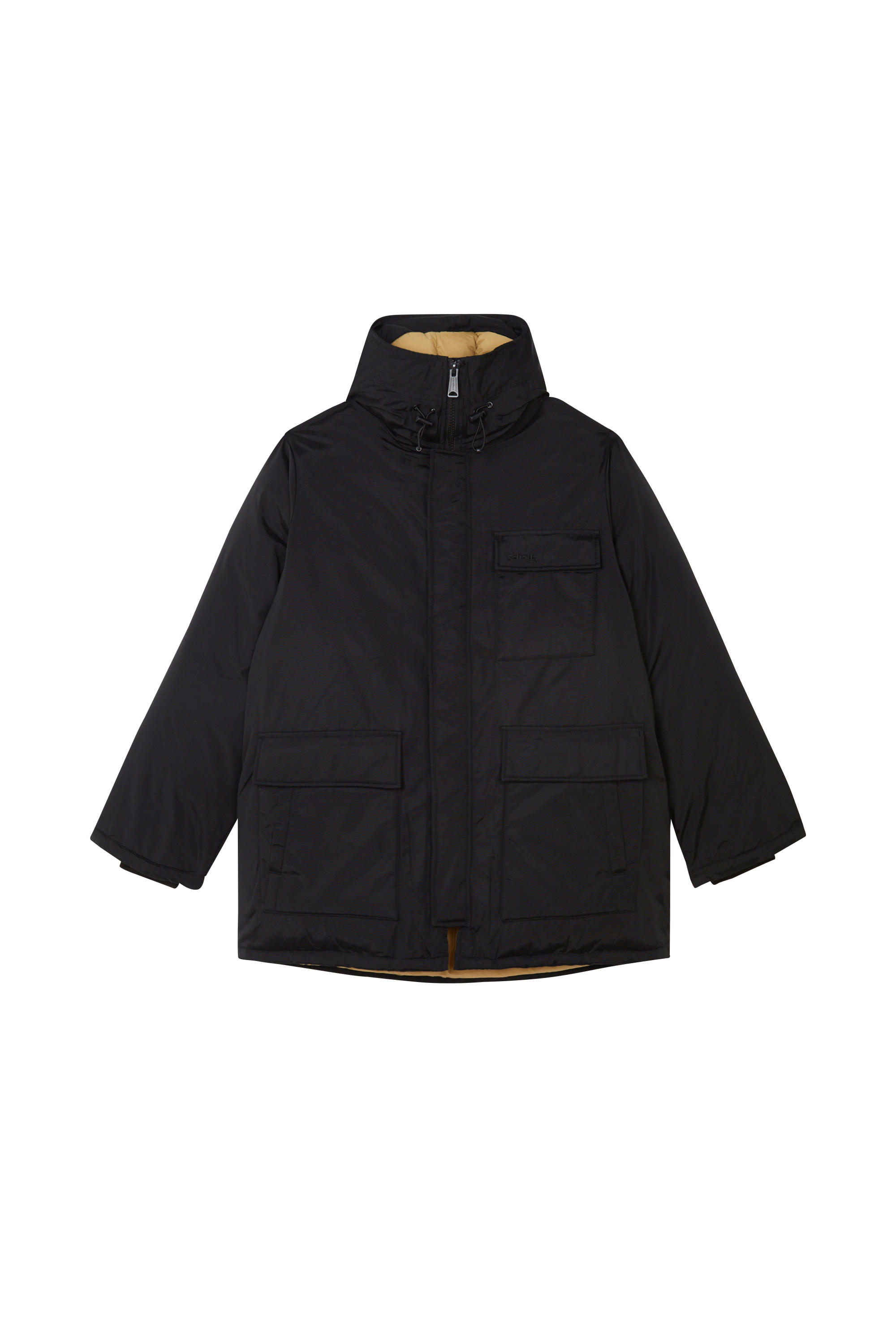 Lightweight quilted padded jacket with high neck Black