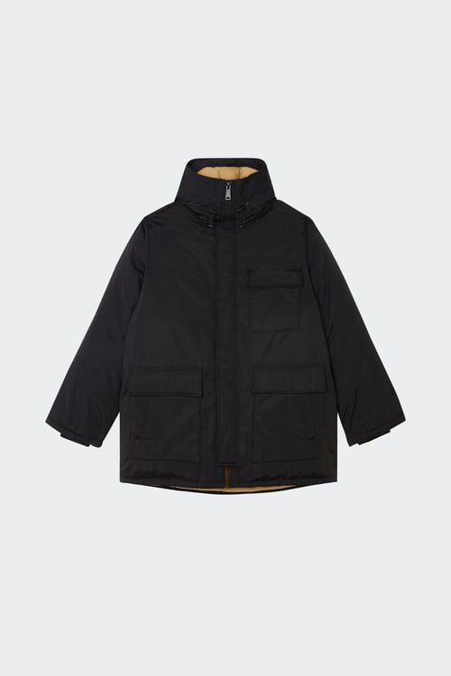 SCHOTT Lightweight quilted padded jacket with high neck Black