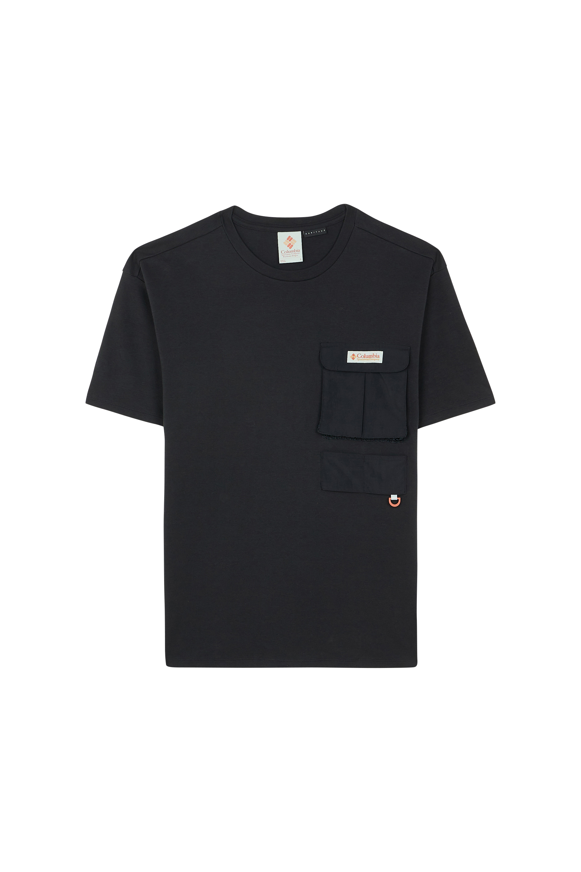 Regular-fit round-neck cotton T-shirt Black