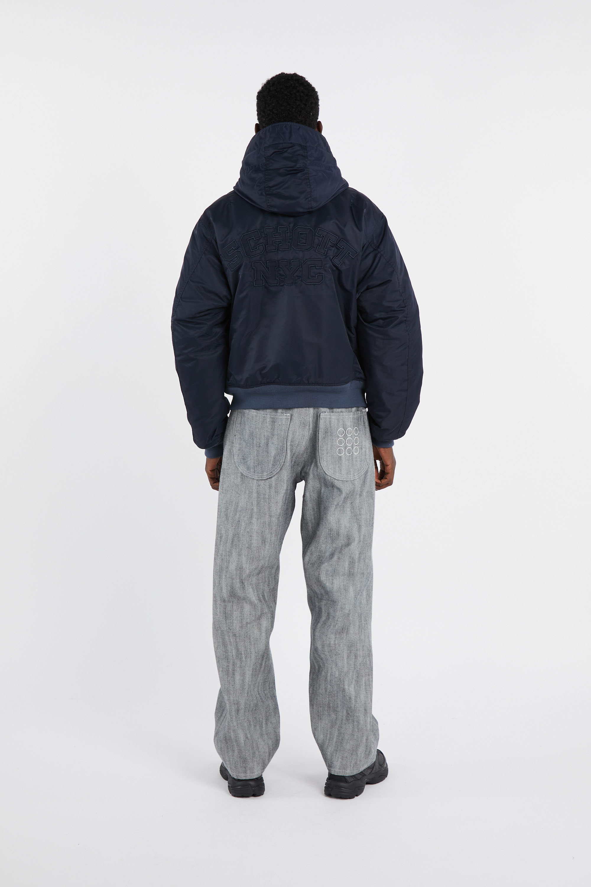 Lightweight quilted padded jacket with high neck Blue