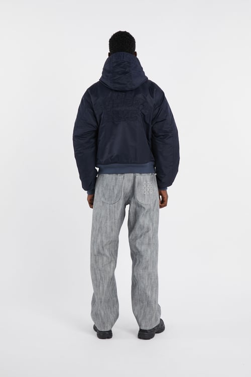 SCHOTT Lightweight quilted padded jacket with high neck Blue