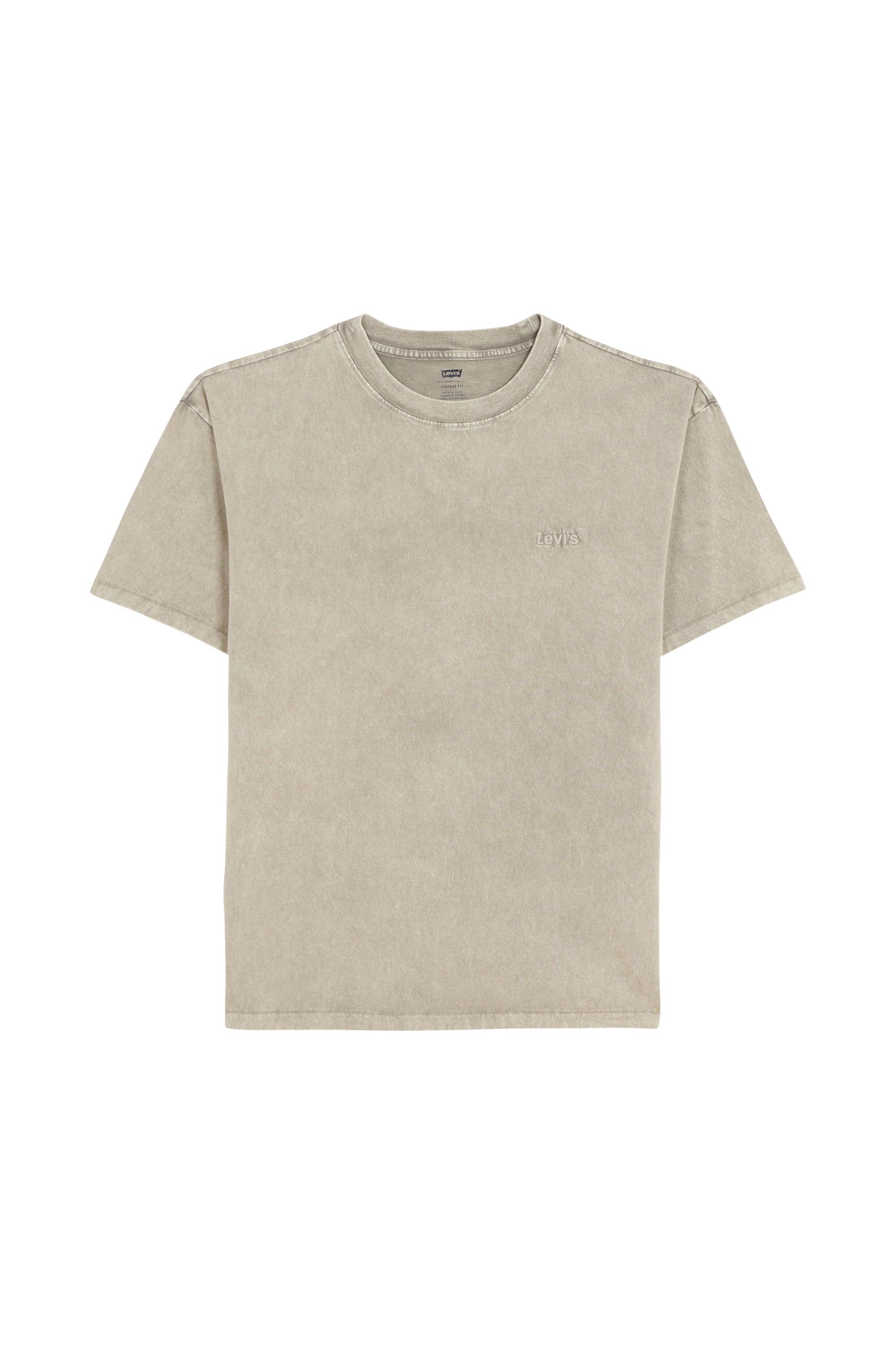 Regular-fit round-neck cotton T-shirt Grey