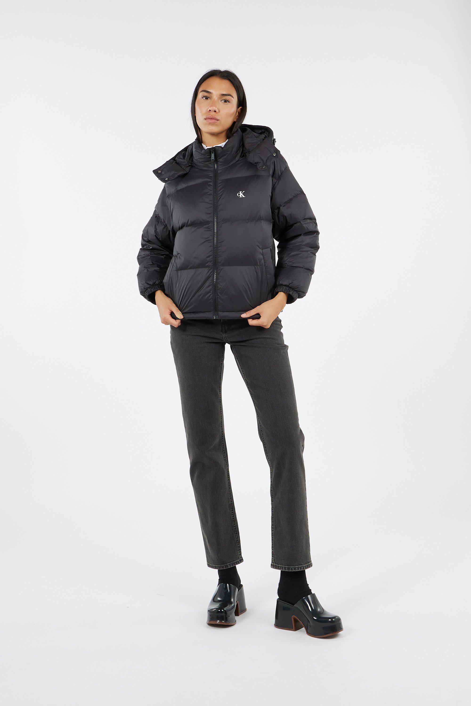 Lightweight quilted padded jacket with high neck | Black by CALVIN KLEIN Lightweight quilted padded jacket with high neck Black
