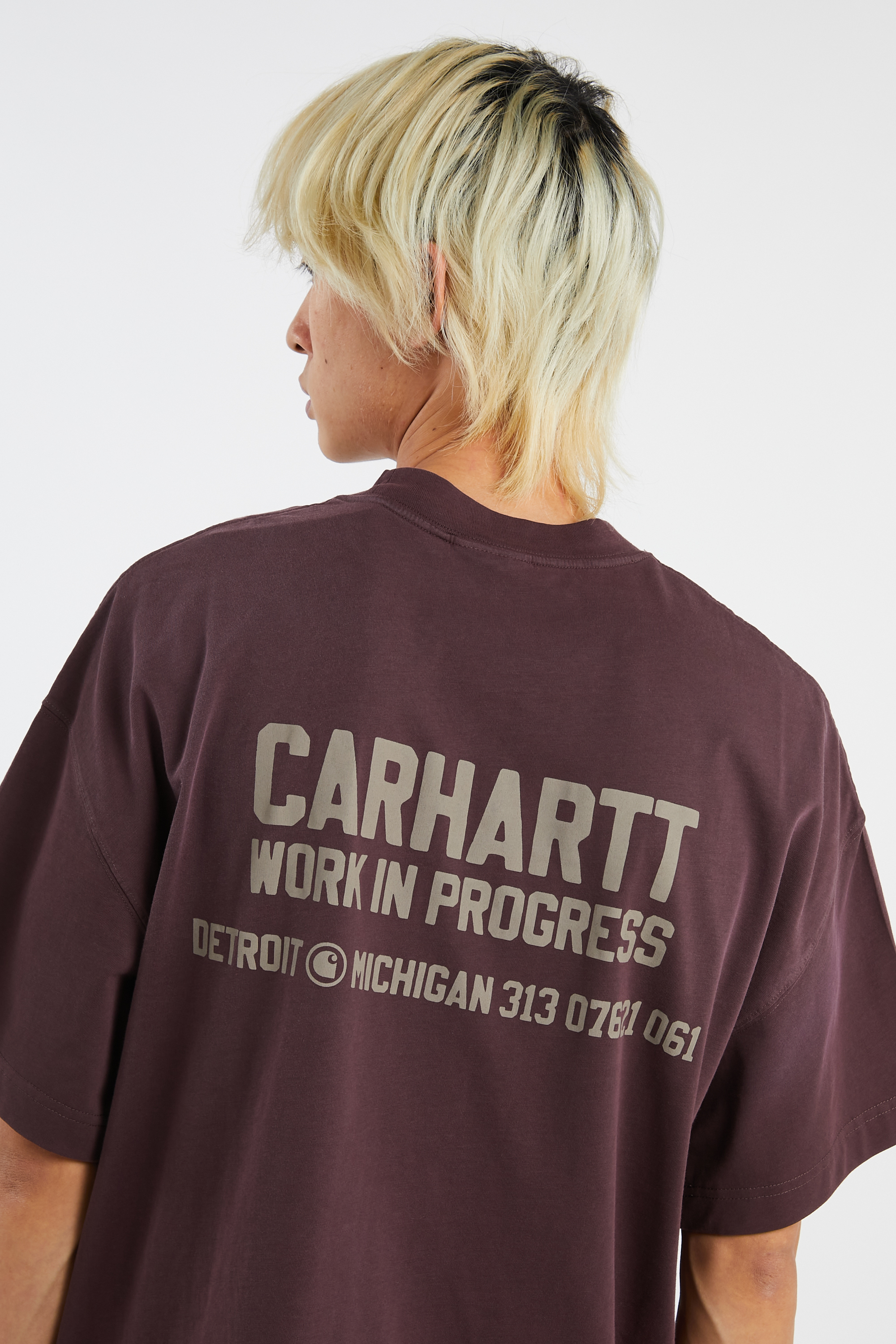 Regular-fit round-neck cotton T-shirt Brown