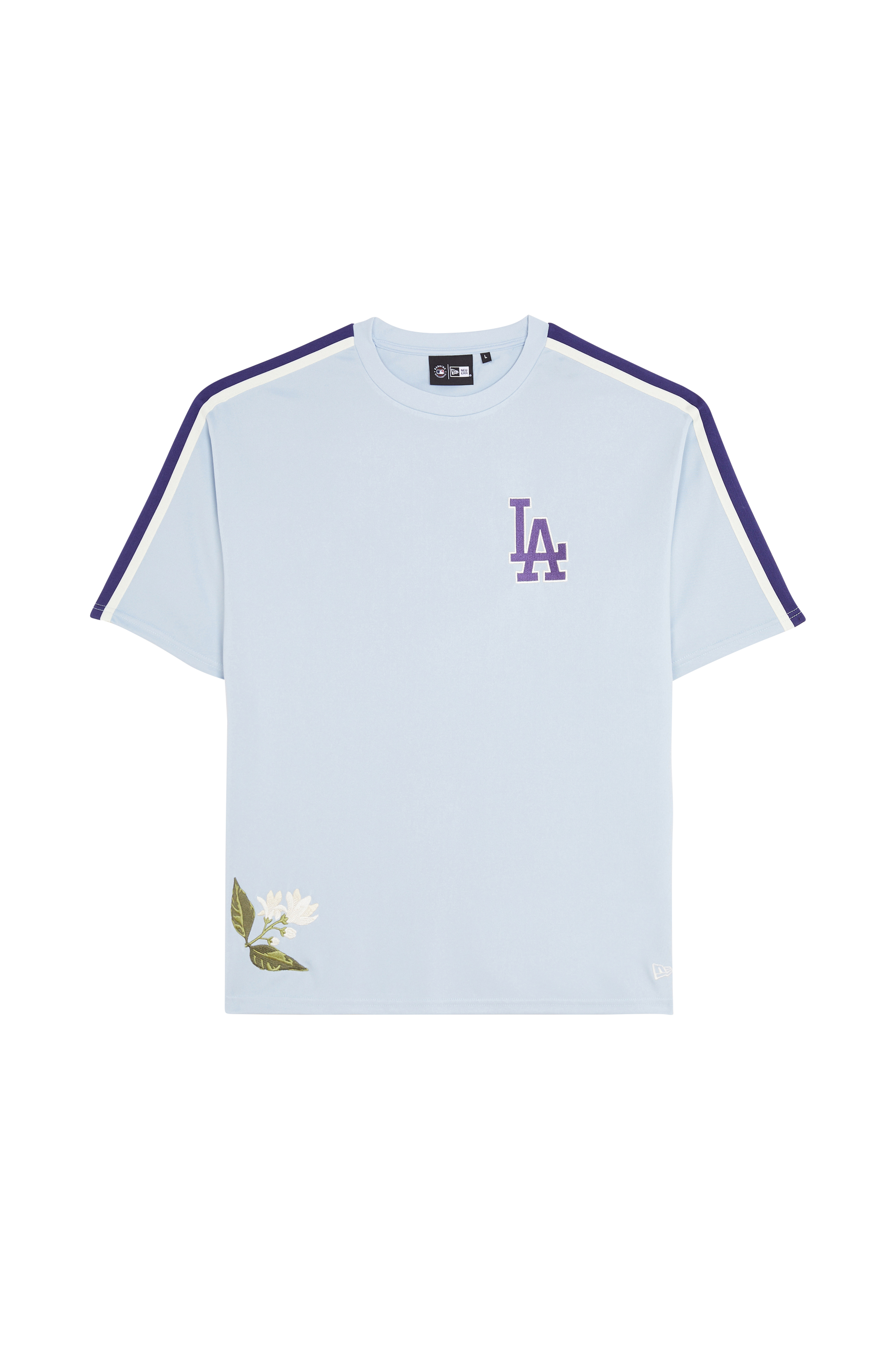 Regular-fit round-neck cotton T-shirt Blue
