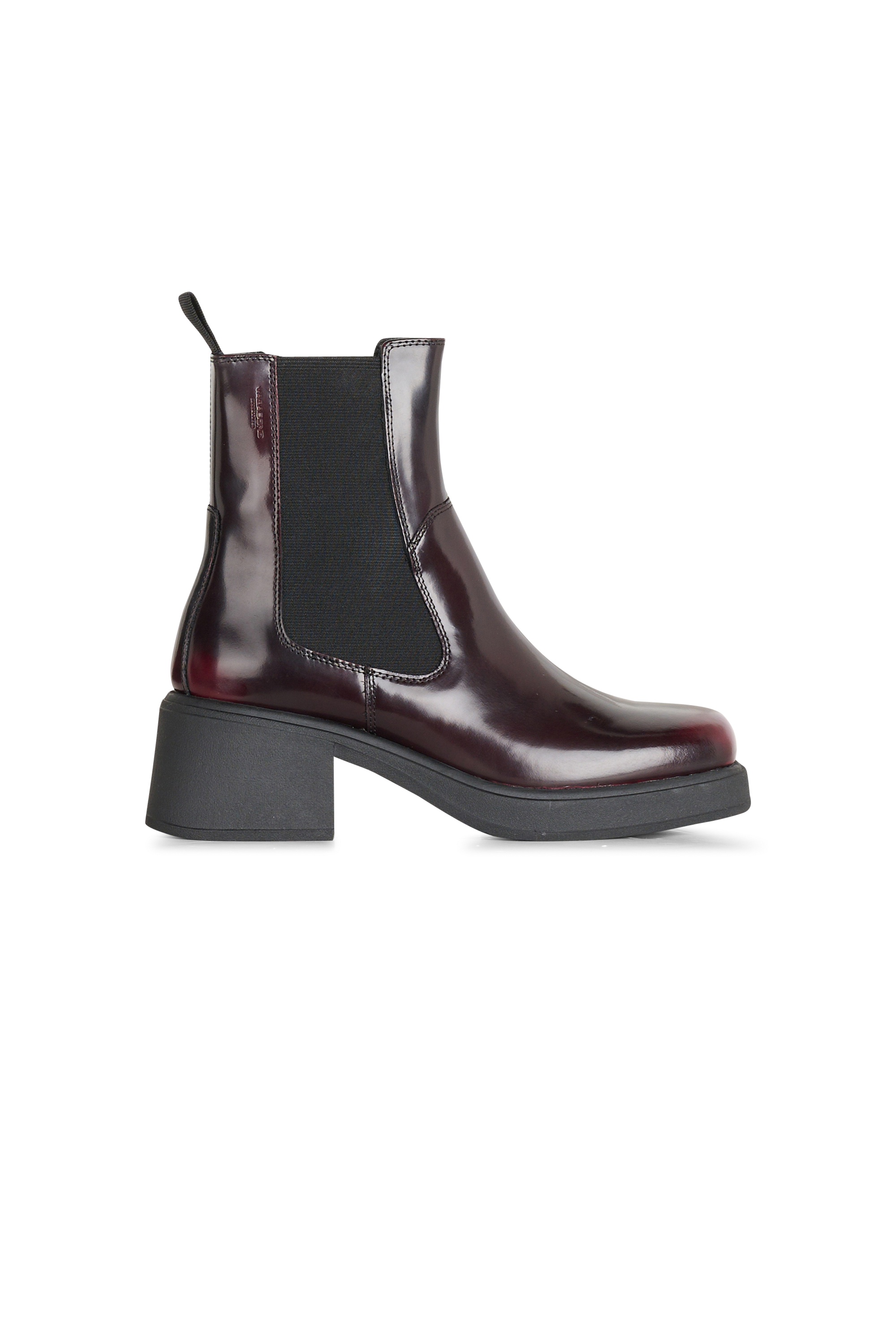 Heeled leather mid-calf boots DORAH Dk bordo