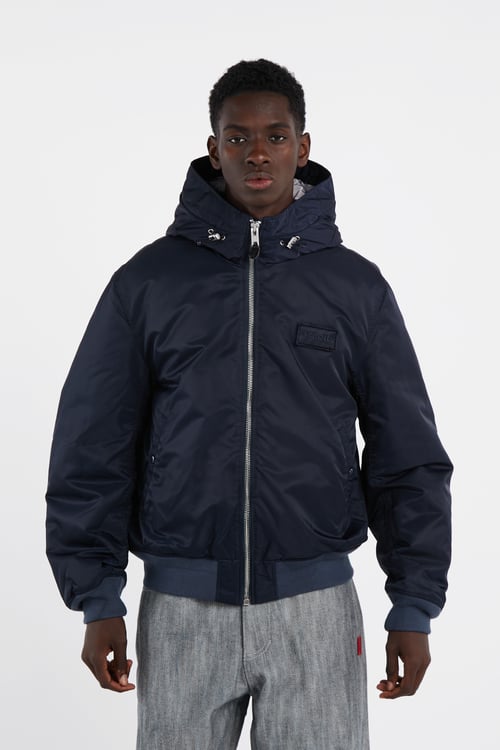 SCHOTT Lightweight quilted padded jacket with high neck Blue