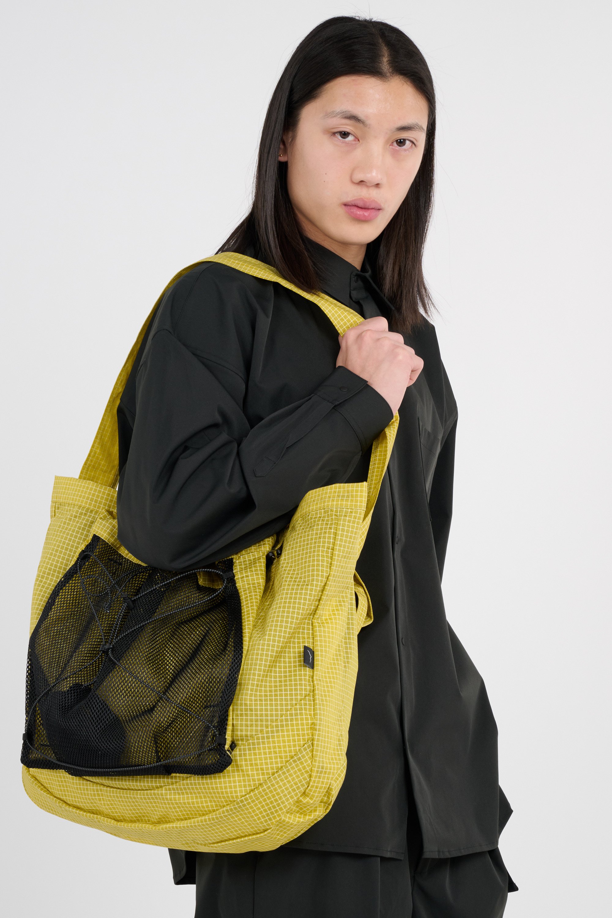 Straight checked wool-blend pants CAYL Yellow