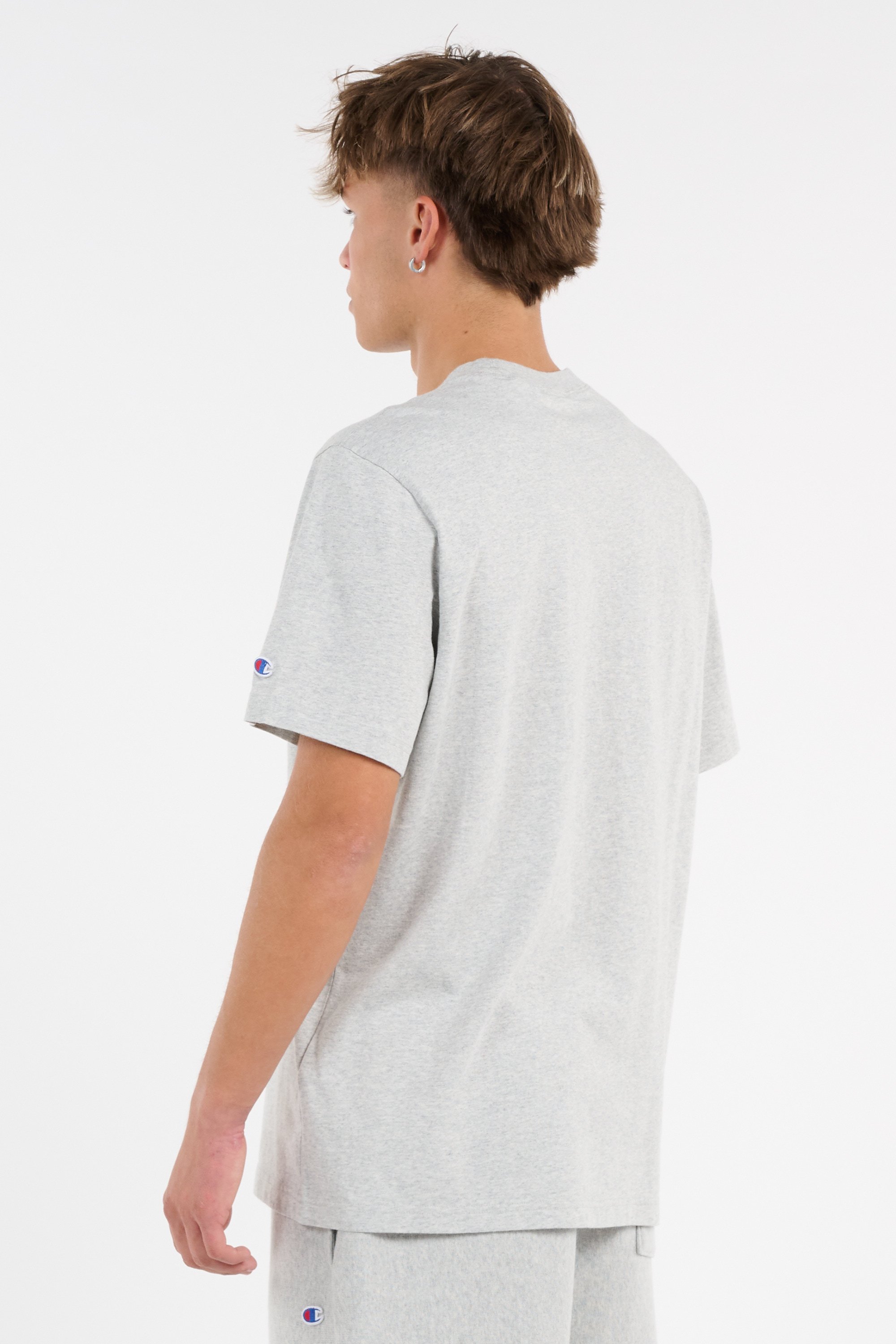 Regular-fit round-neck cotton T-shirt | Grey CHAMPION Men