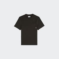 Regular-fit round-neck cotton T-shirt STACY POCKET Washed black