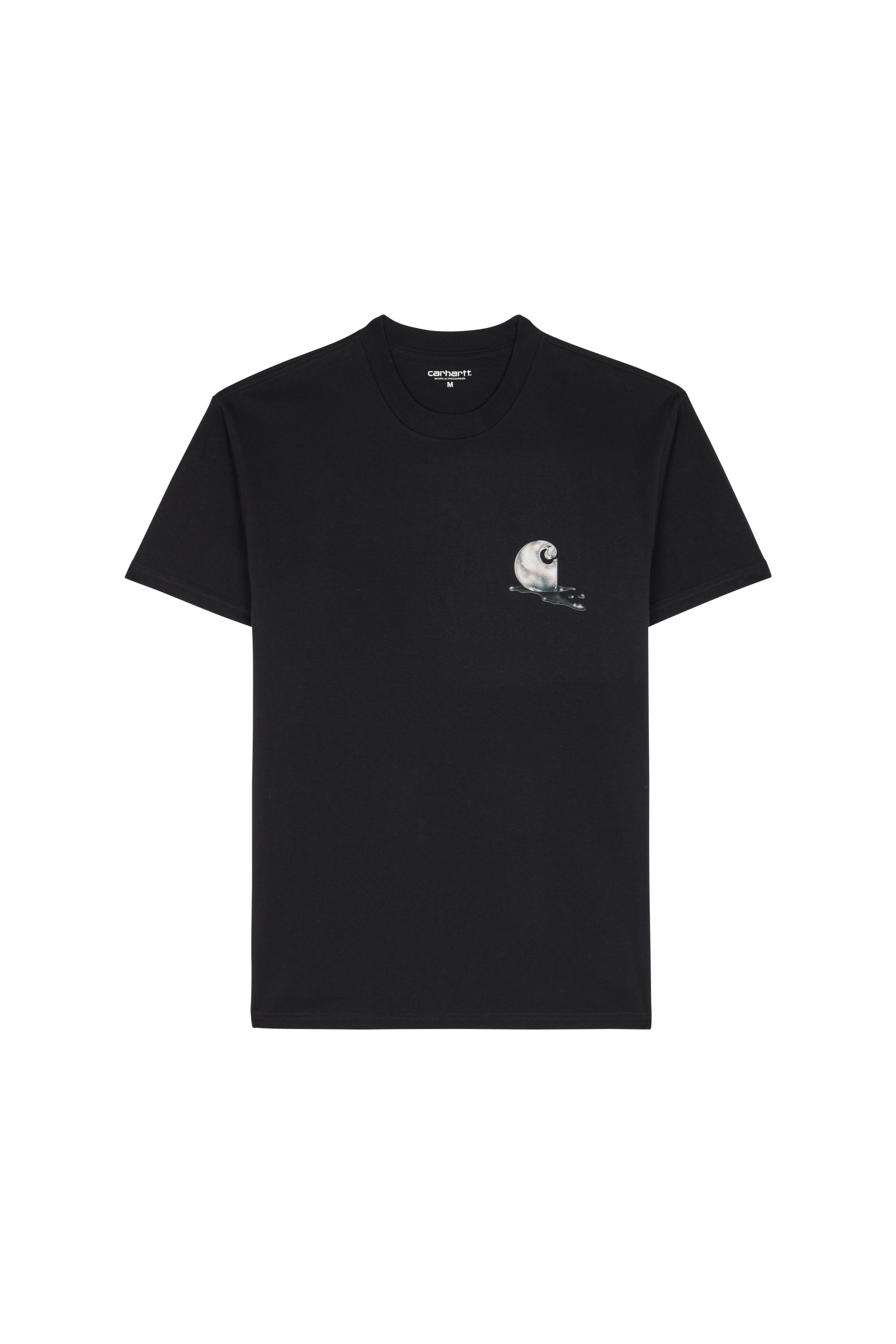 Regular-fit round-neck cotton T-shirt Black