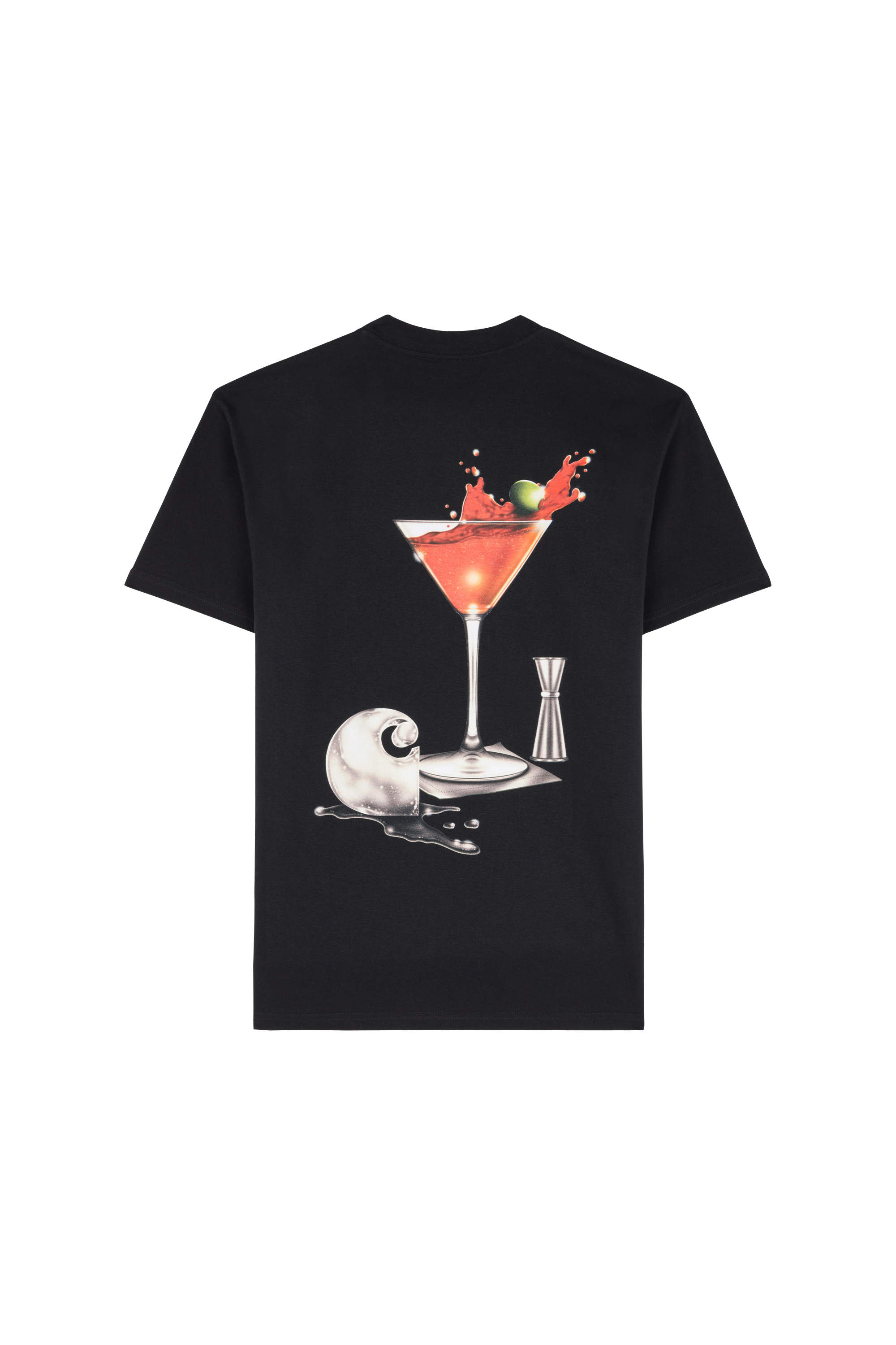 Regular-fit round-neck cotton T-shirt Black