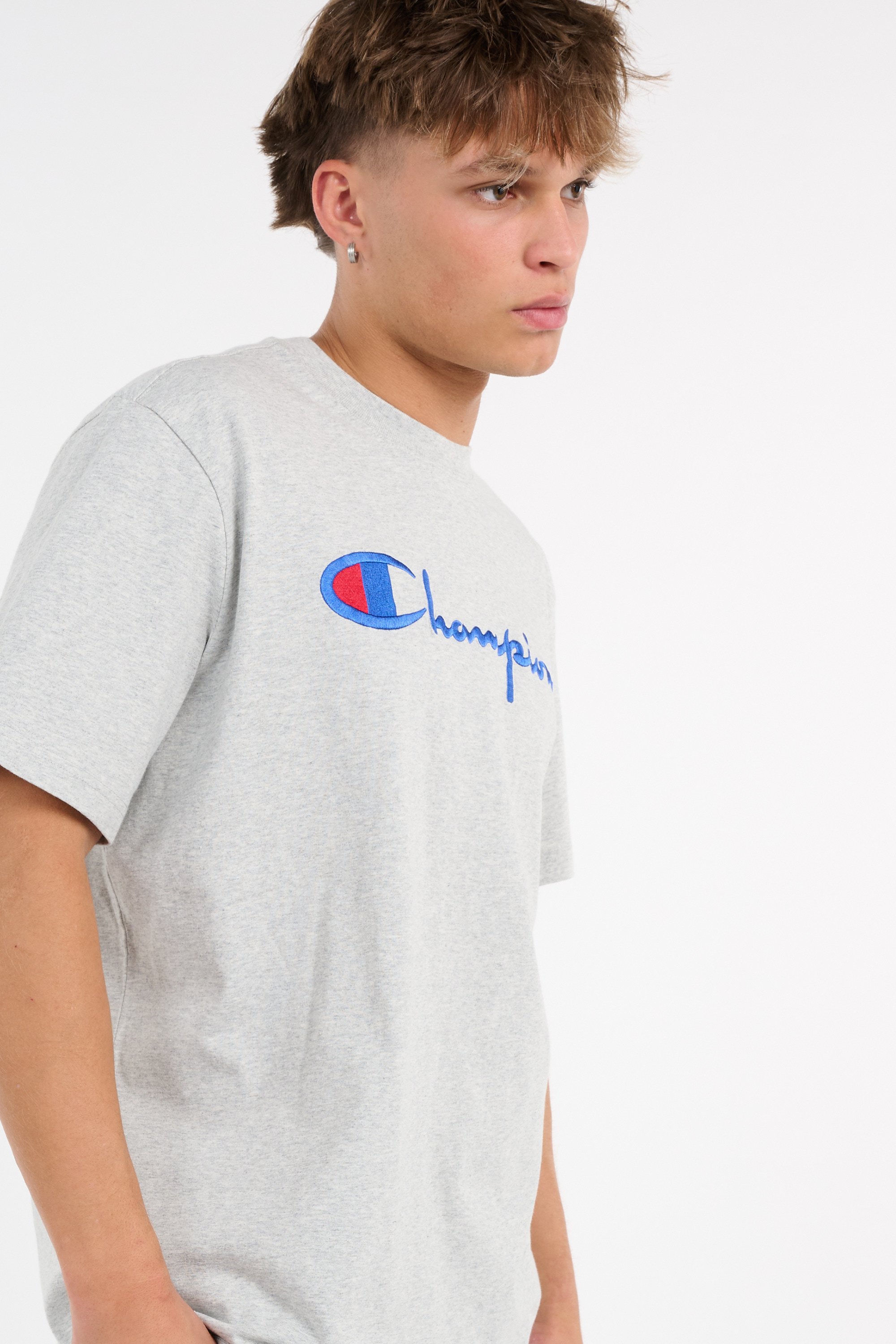 Regular-fit round-neck cotton T-shirt | Grey CHAMPION Men