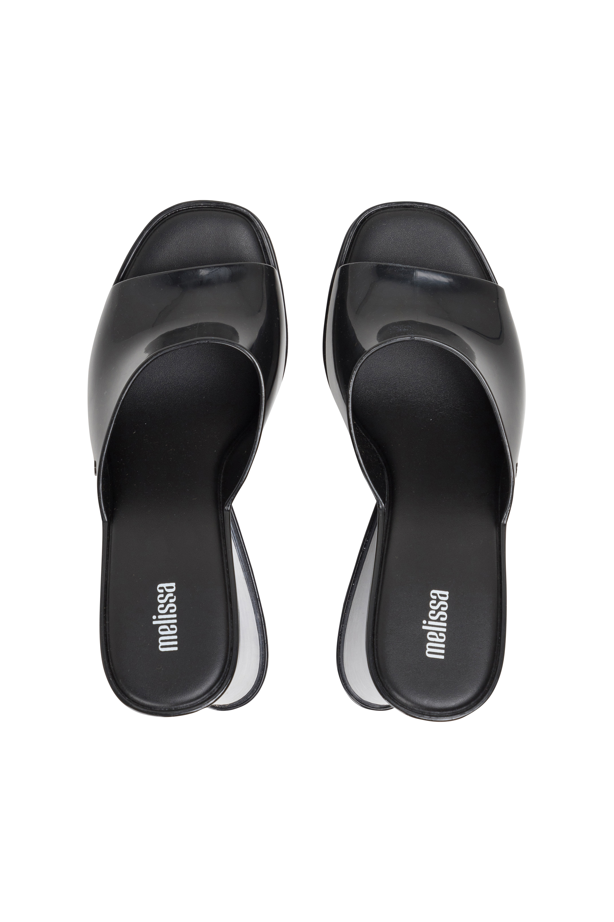 Flat furry sheepskin sandals Black