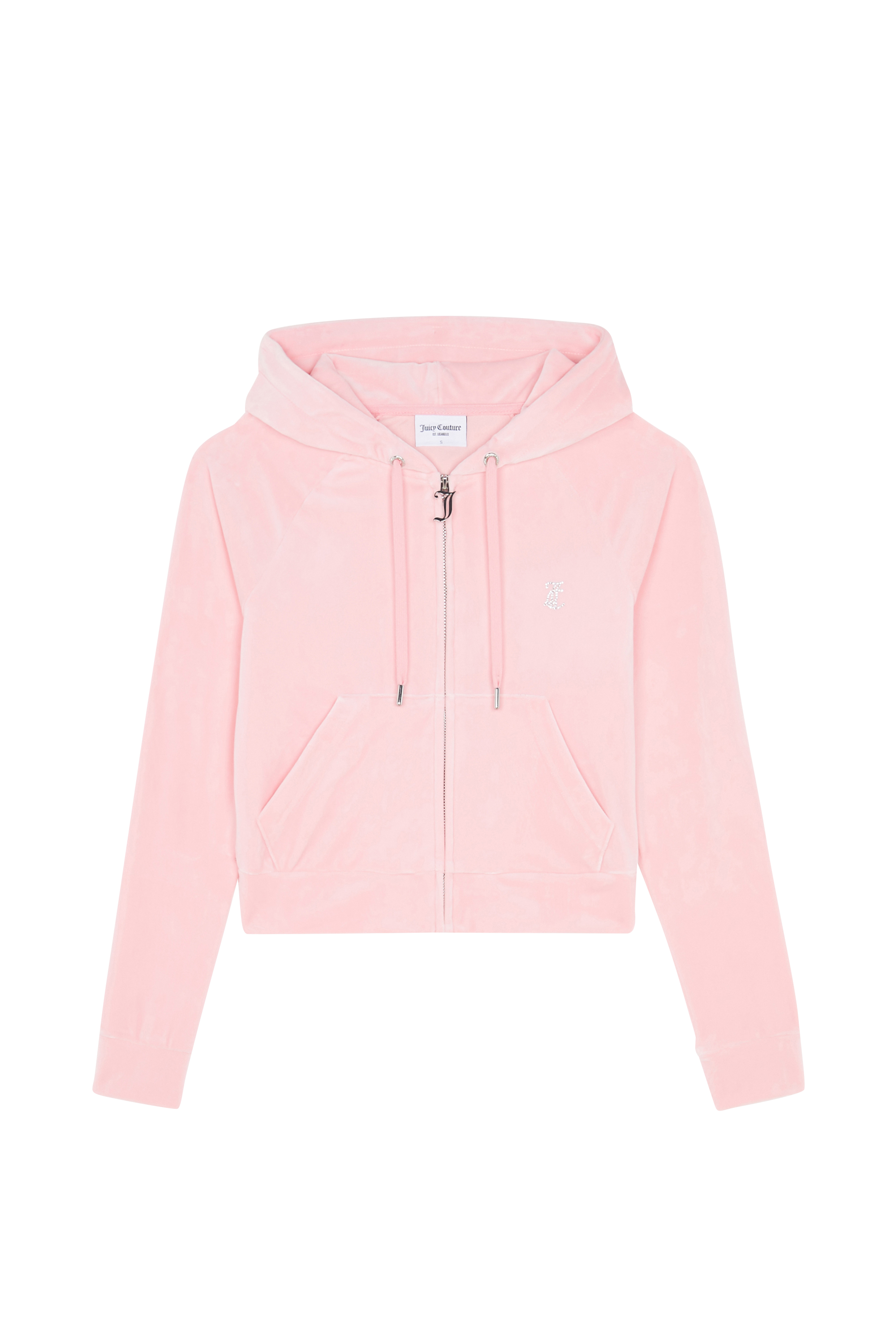Regular-fit zip-up cotton-blend hoodie with Pony Player JUICY COUTURE Pink