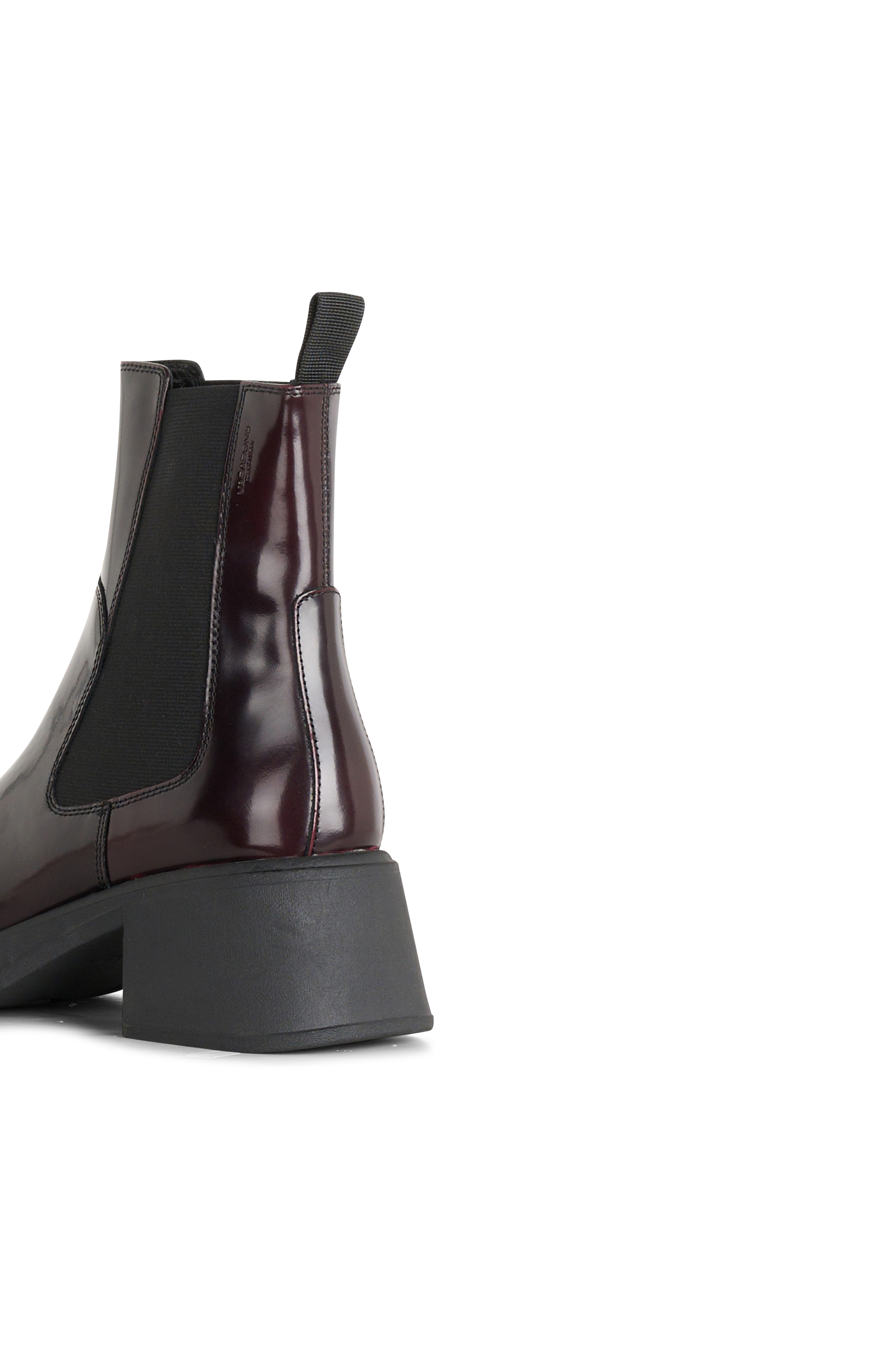 Heeled leather mid-calf boots Red