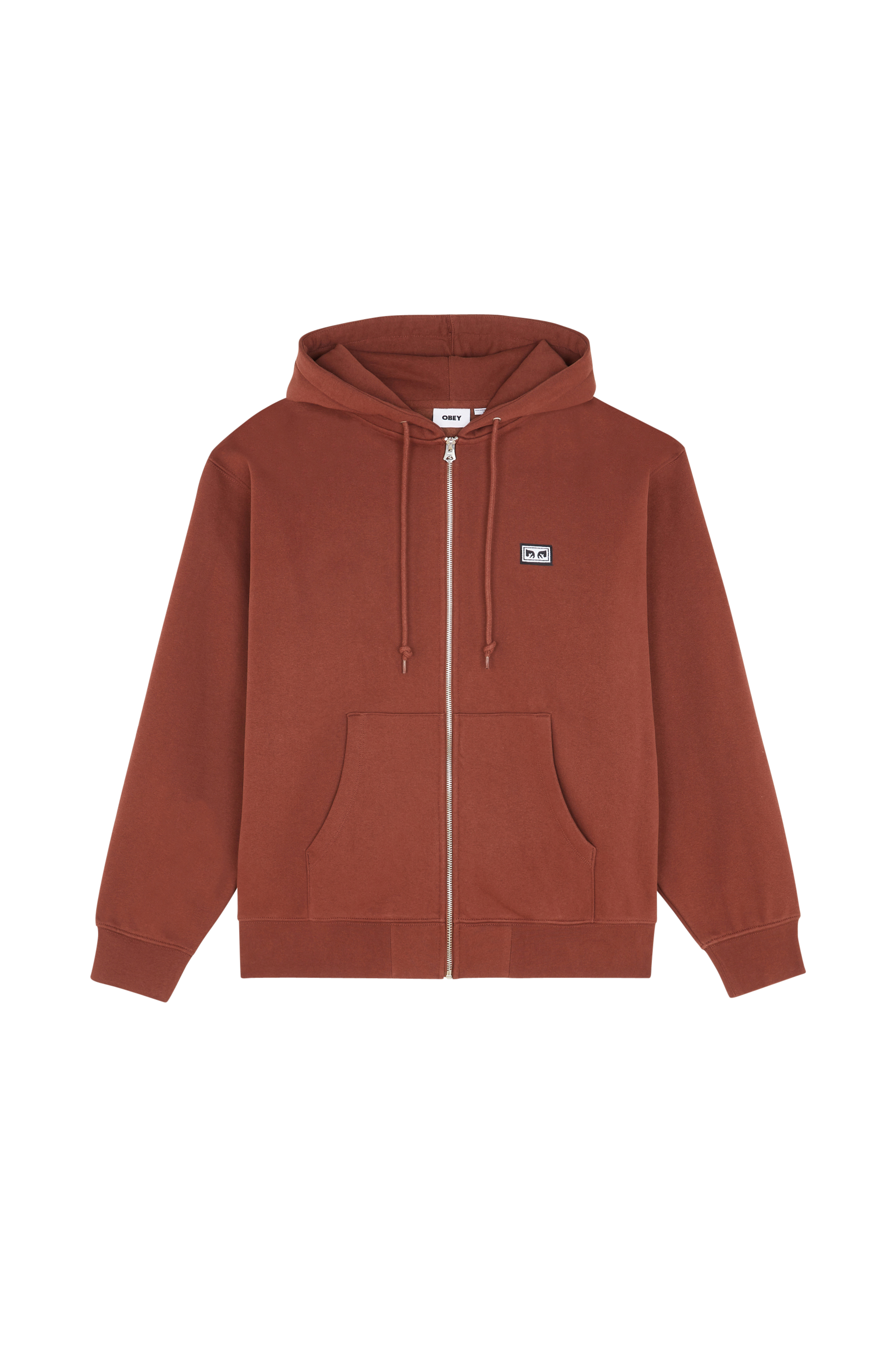 hoodie zippé OBEY Marron