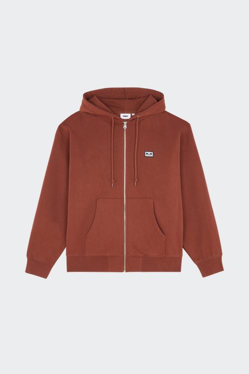 OBEY hoodie zippé Marron