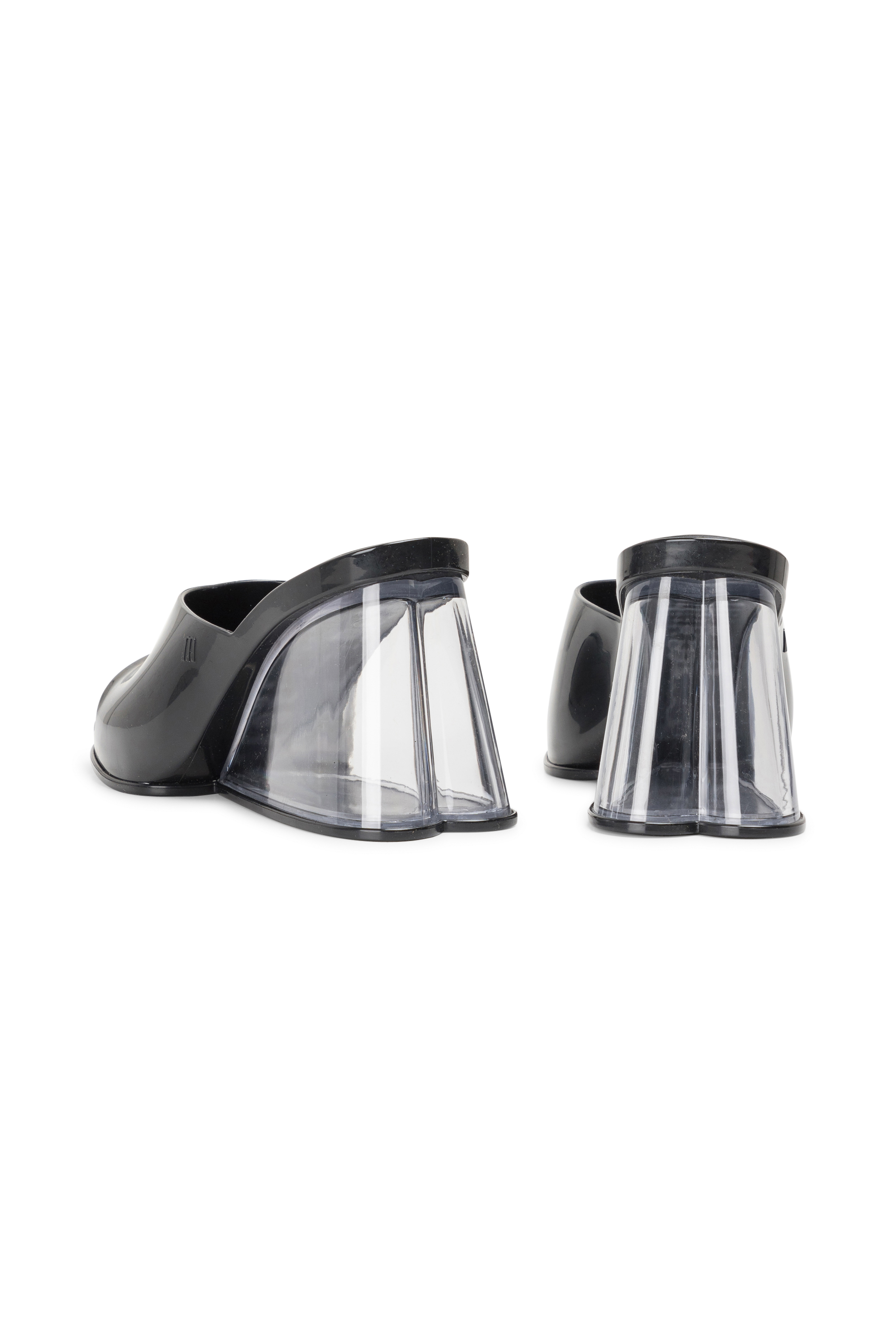 Flat furry sheepskin sandals Black