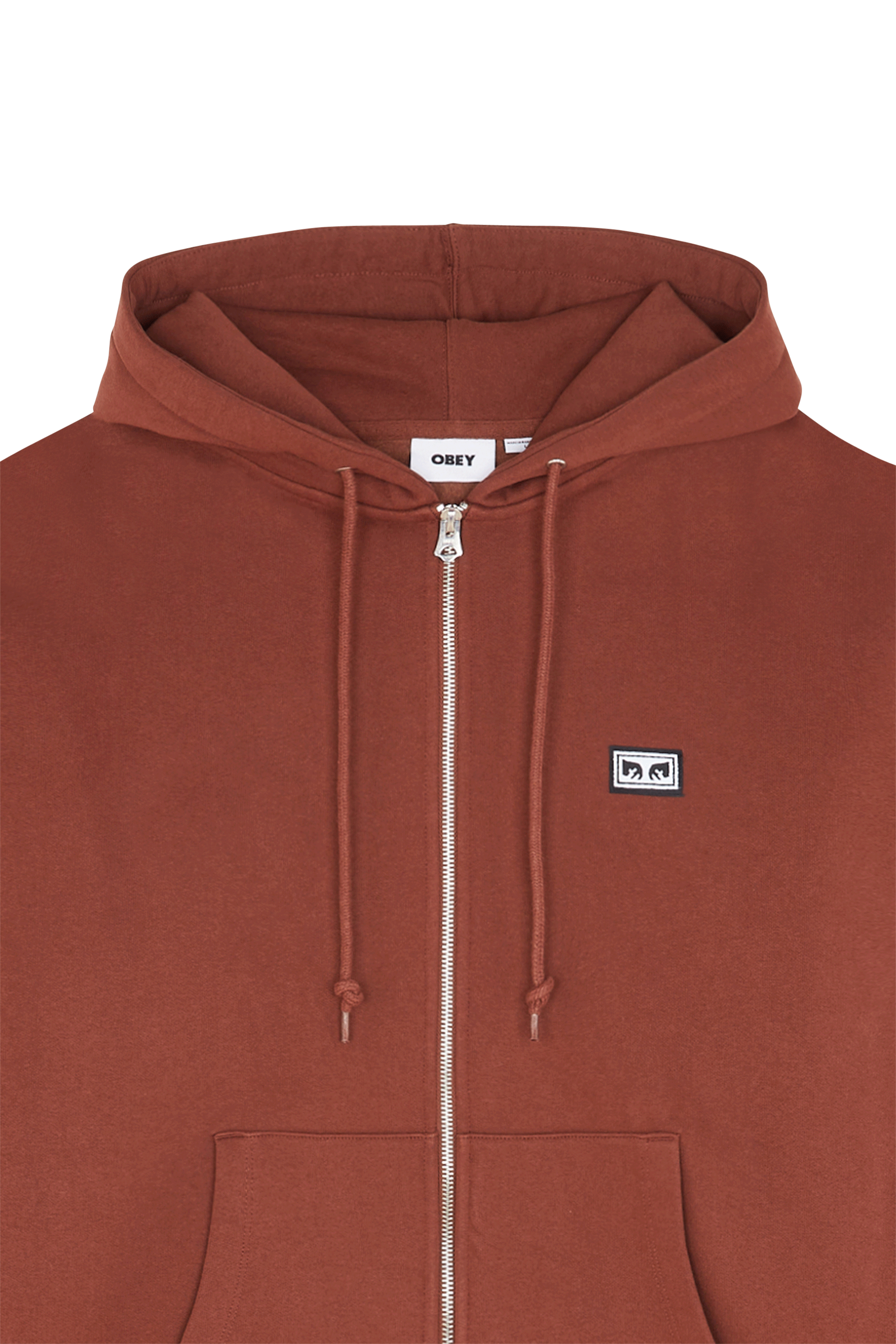 hoodie zippé OBEY Marron