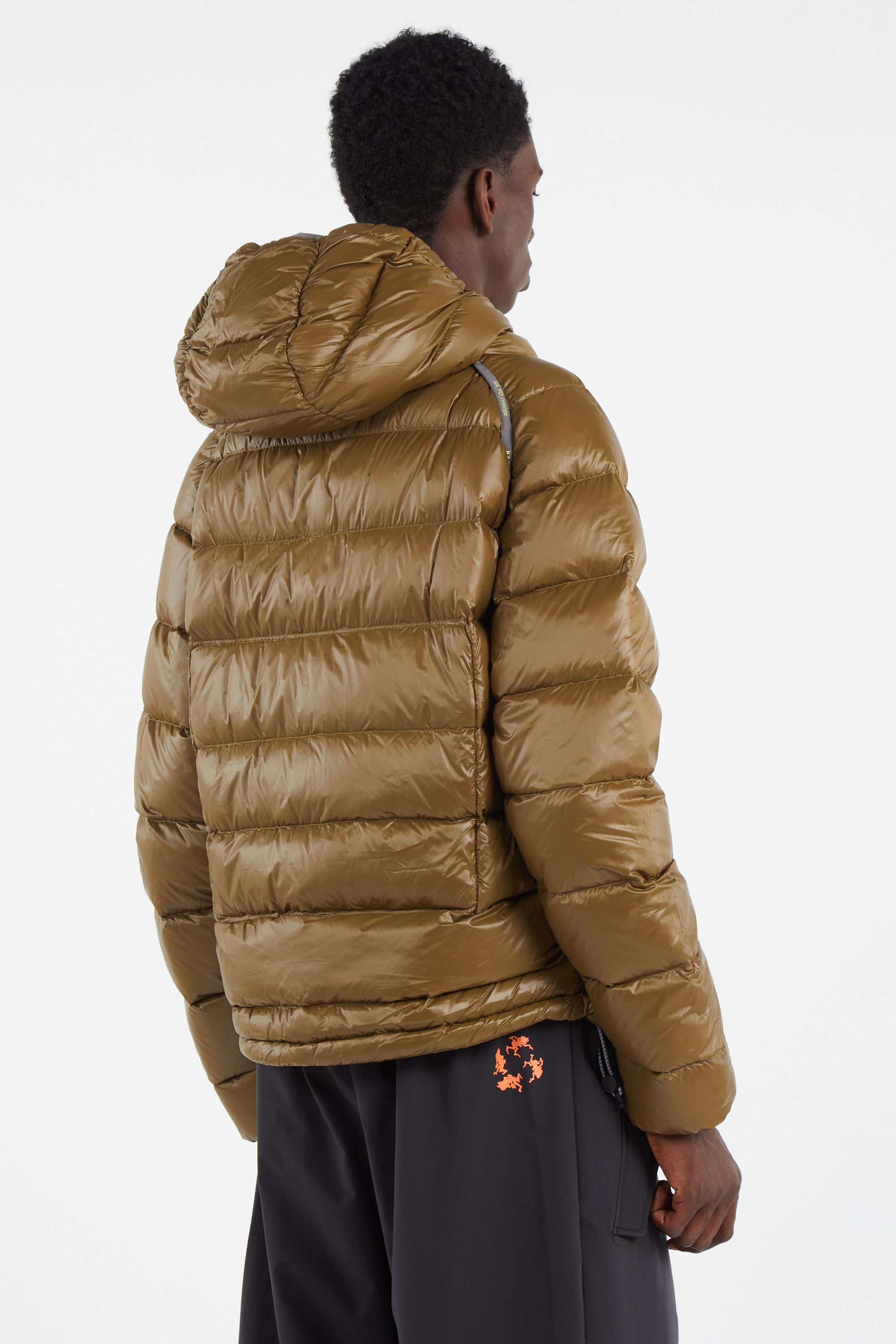 Lightweight quilted padded jacket with high neck Brown
