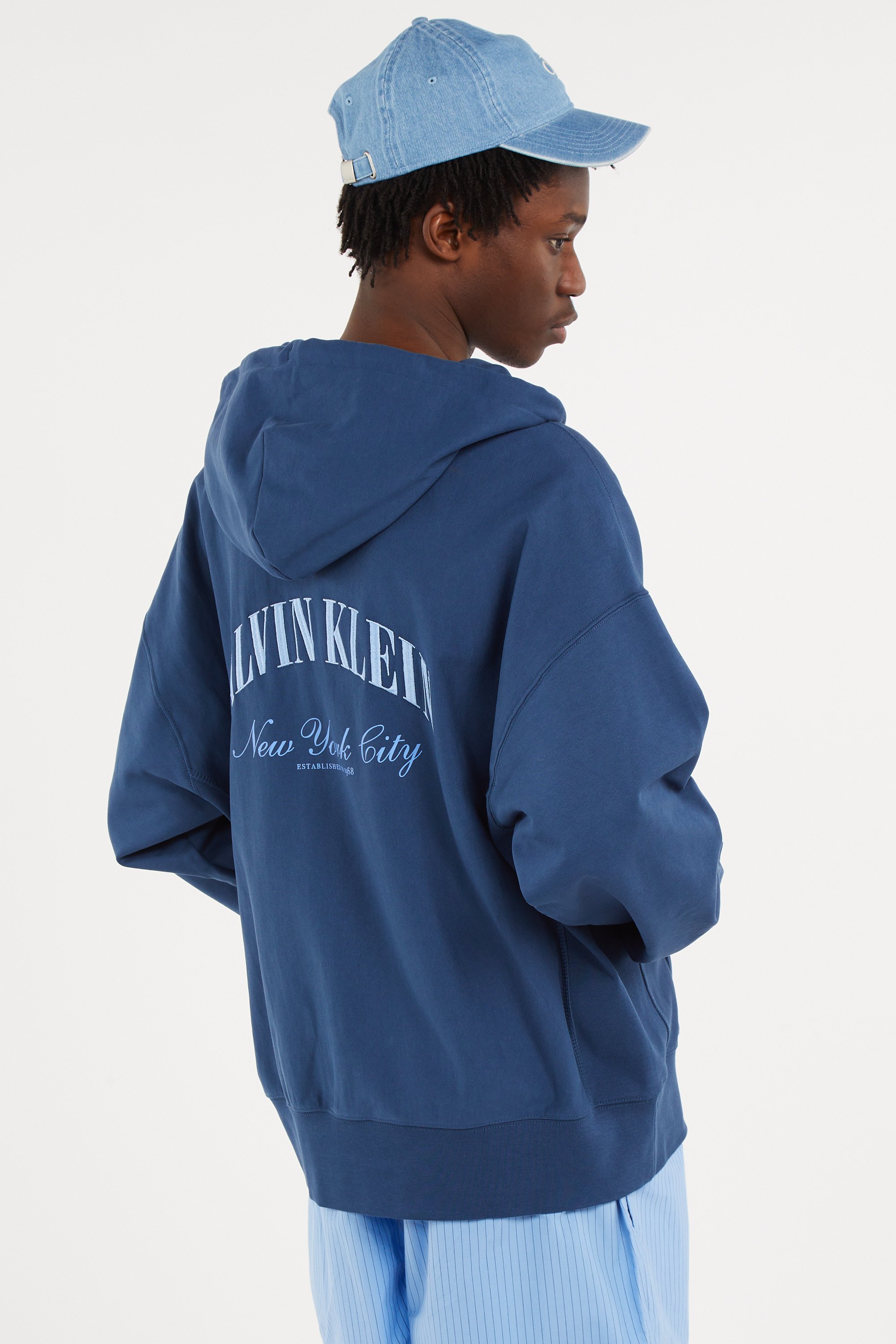 Hoodie zippé Bleu