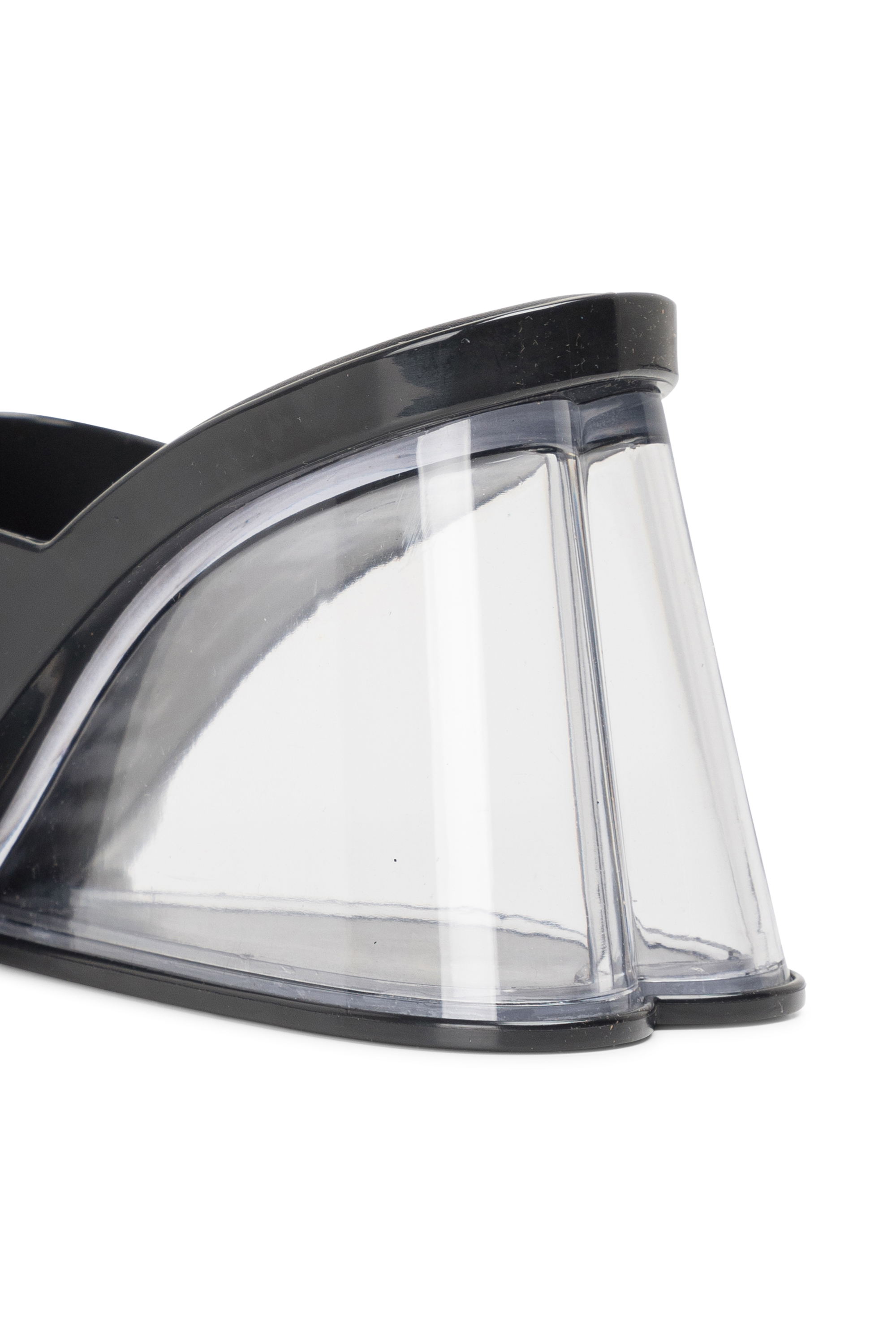 Flat furry sheepskin sandals Black