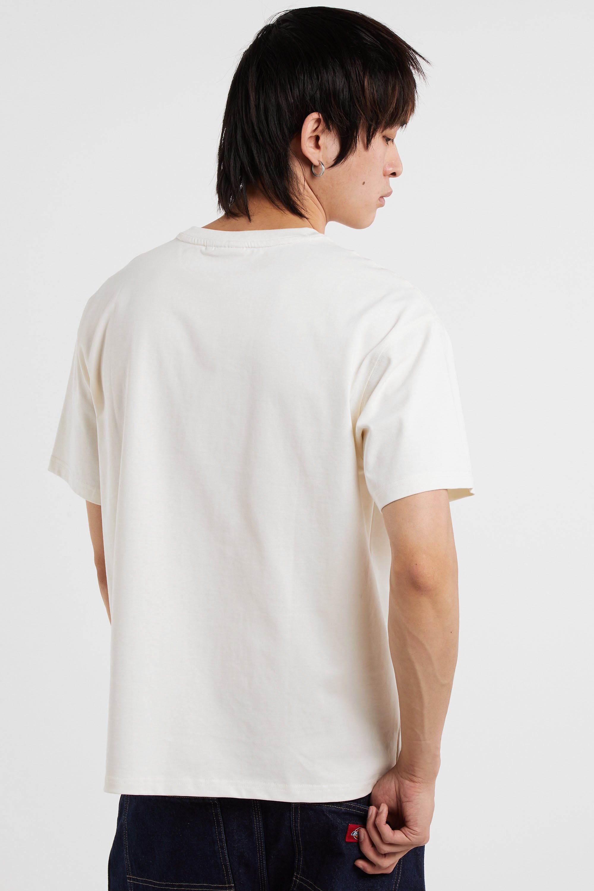 Regular-fit round-neck cotton T-shirt Beige