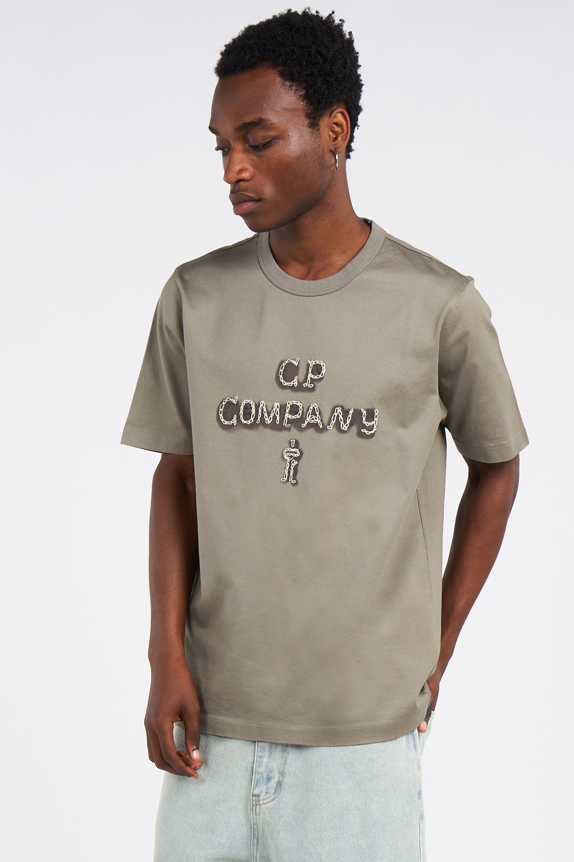 CP COMPANY メンズ 半袖Tシャツ 18CMTS284A 005697G 888 c.p.company t-shirt manboxy logo t-shirt - 18cmts284a005697g
