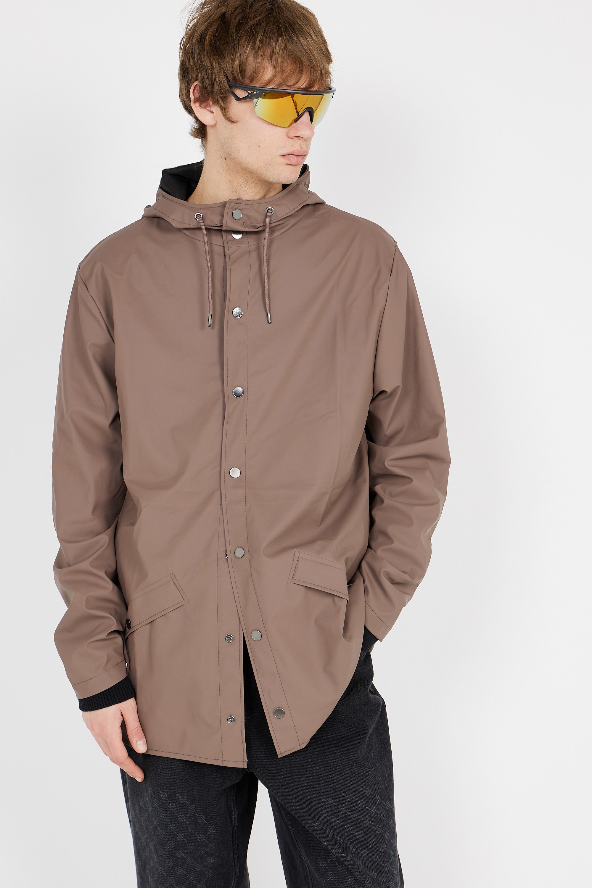 Coupe-vent imperméable à capuche | Marron RAINS Homme