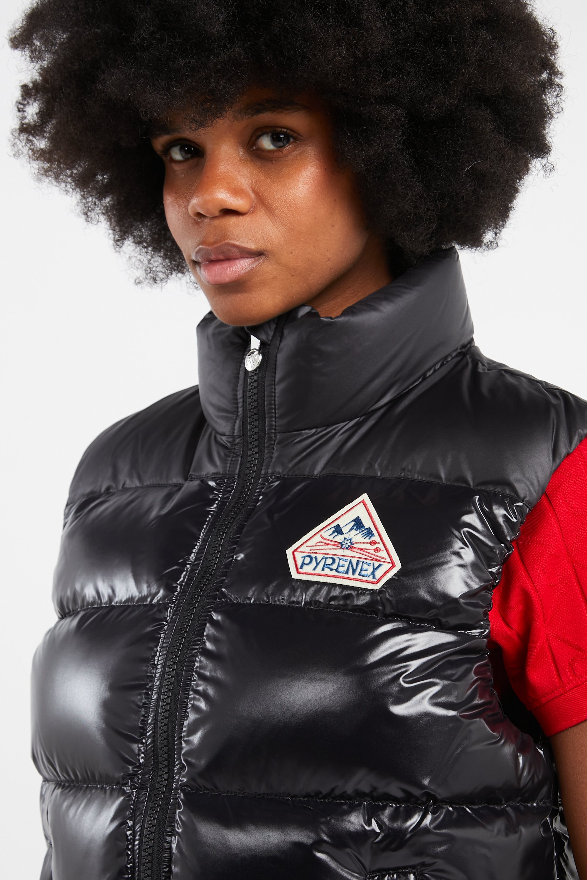 Lightweight quilted padded jacket with high neck | Black PYRENEX Women