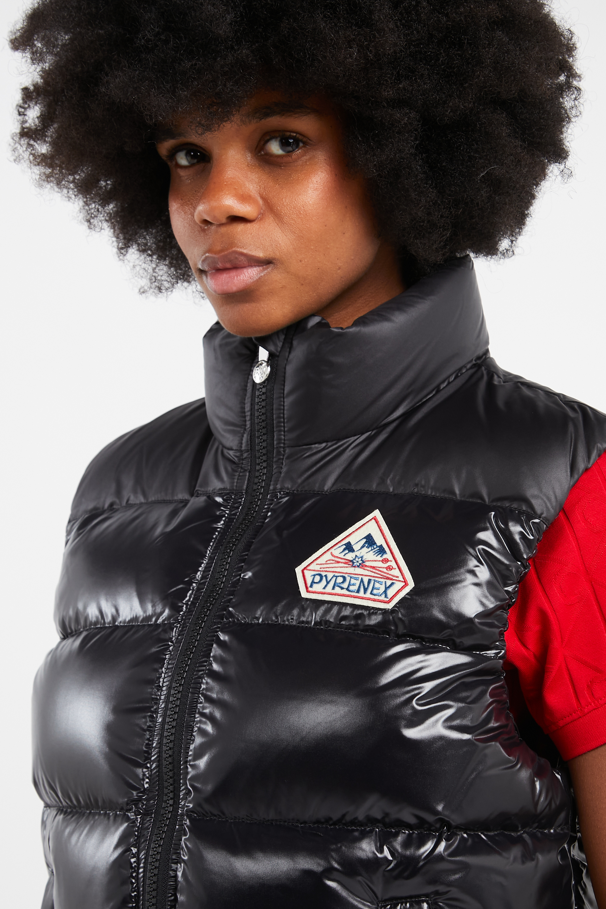 Lightweight quilted padded jacket with high neck Black
