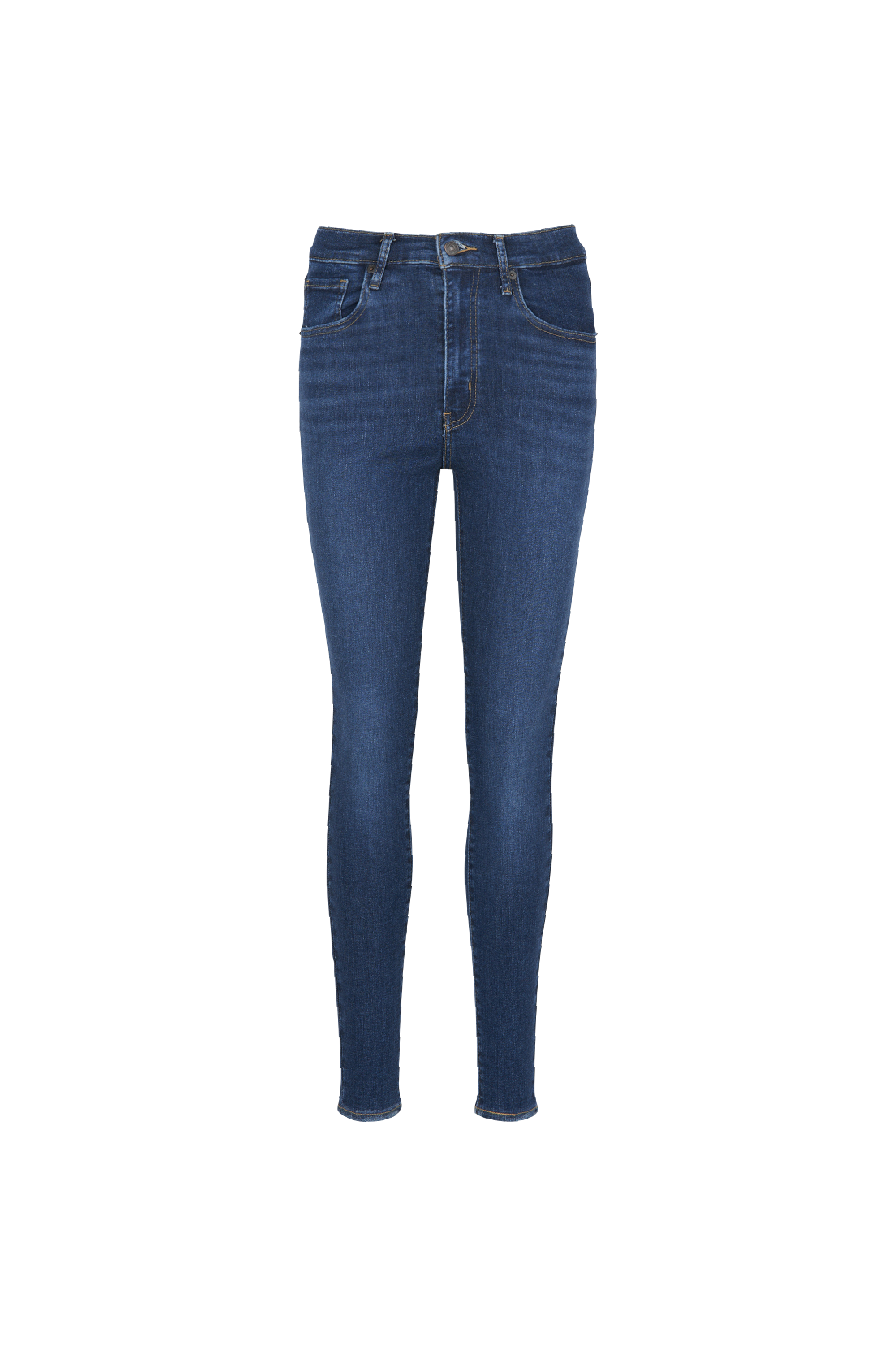 Jean skinny taille haute Bleu