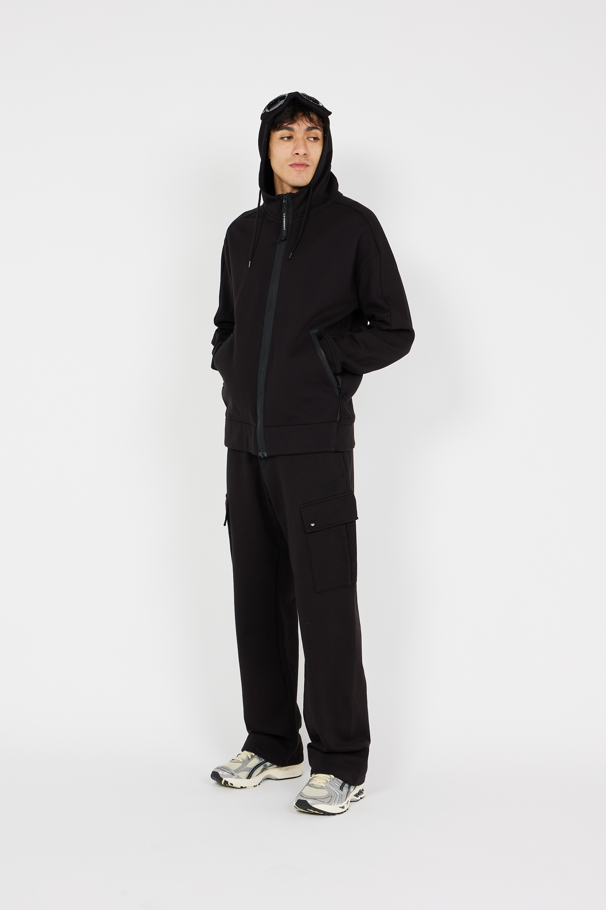 zip-up hoodie Black