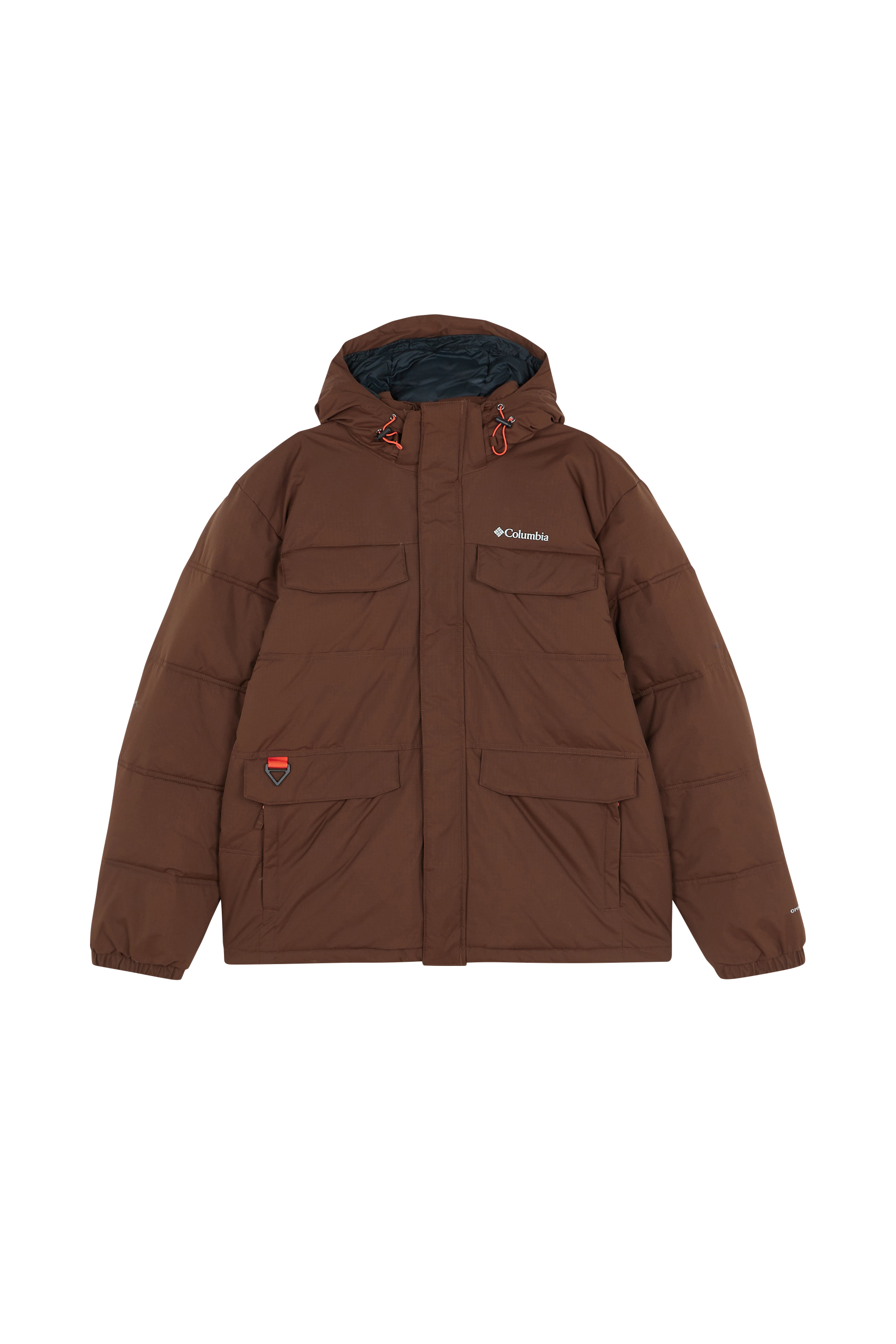 Lightweight quilted padded jacket with high neck Brown