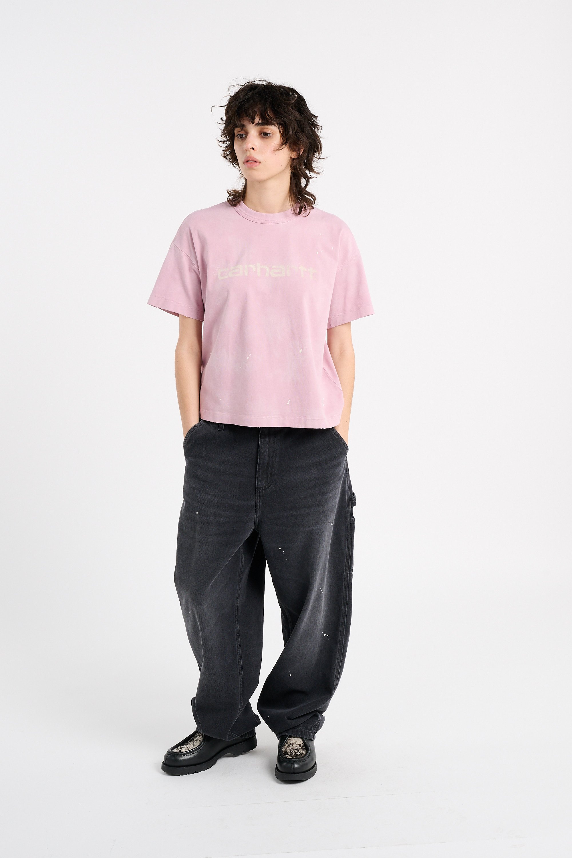 Regular-fit round-neck cotton T-shirt | Pink CARHARTT WIP Women