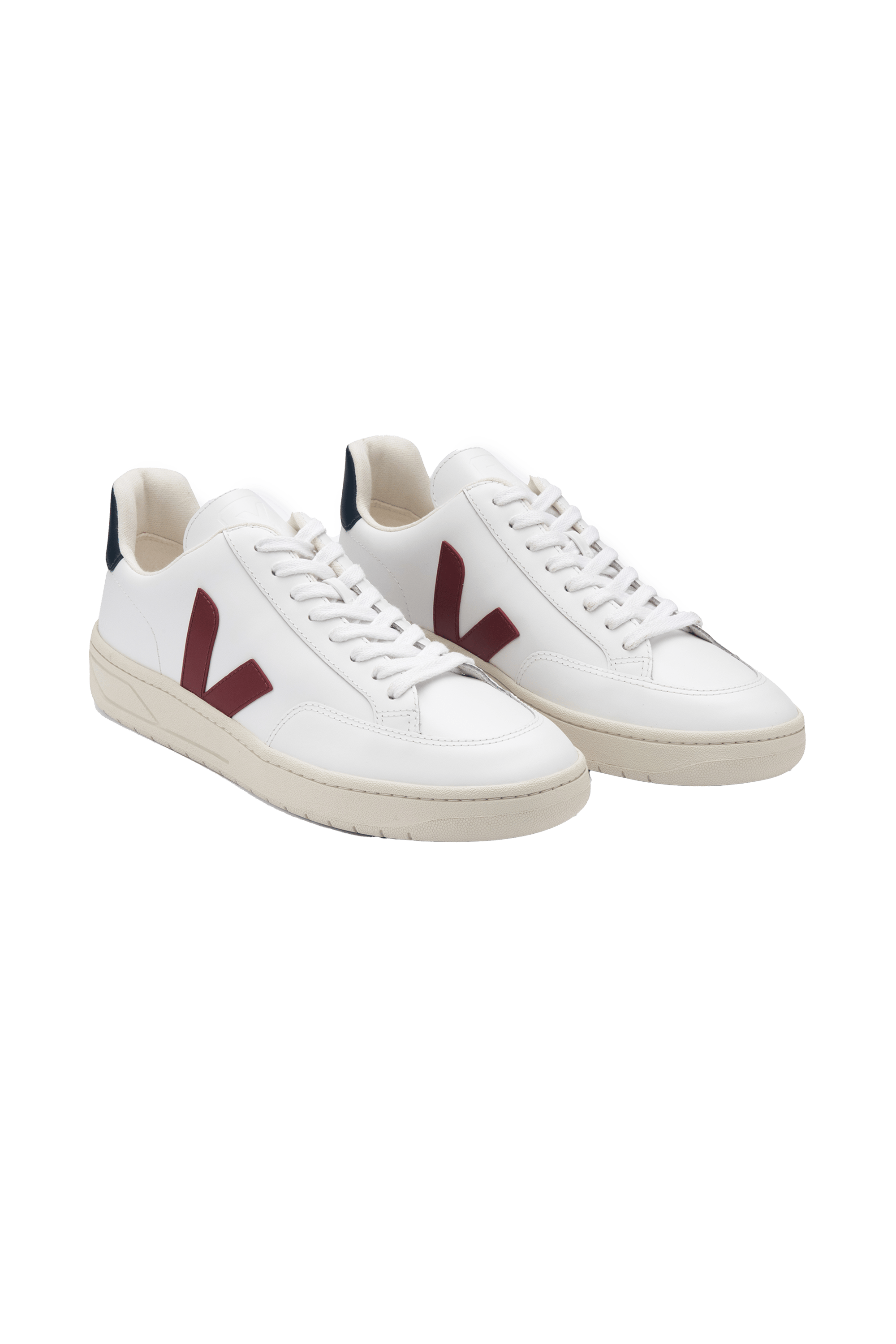 Veja V-12 en cuir VEJA Blanc