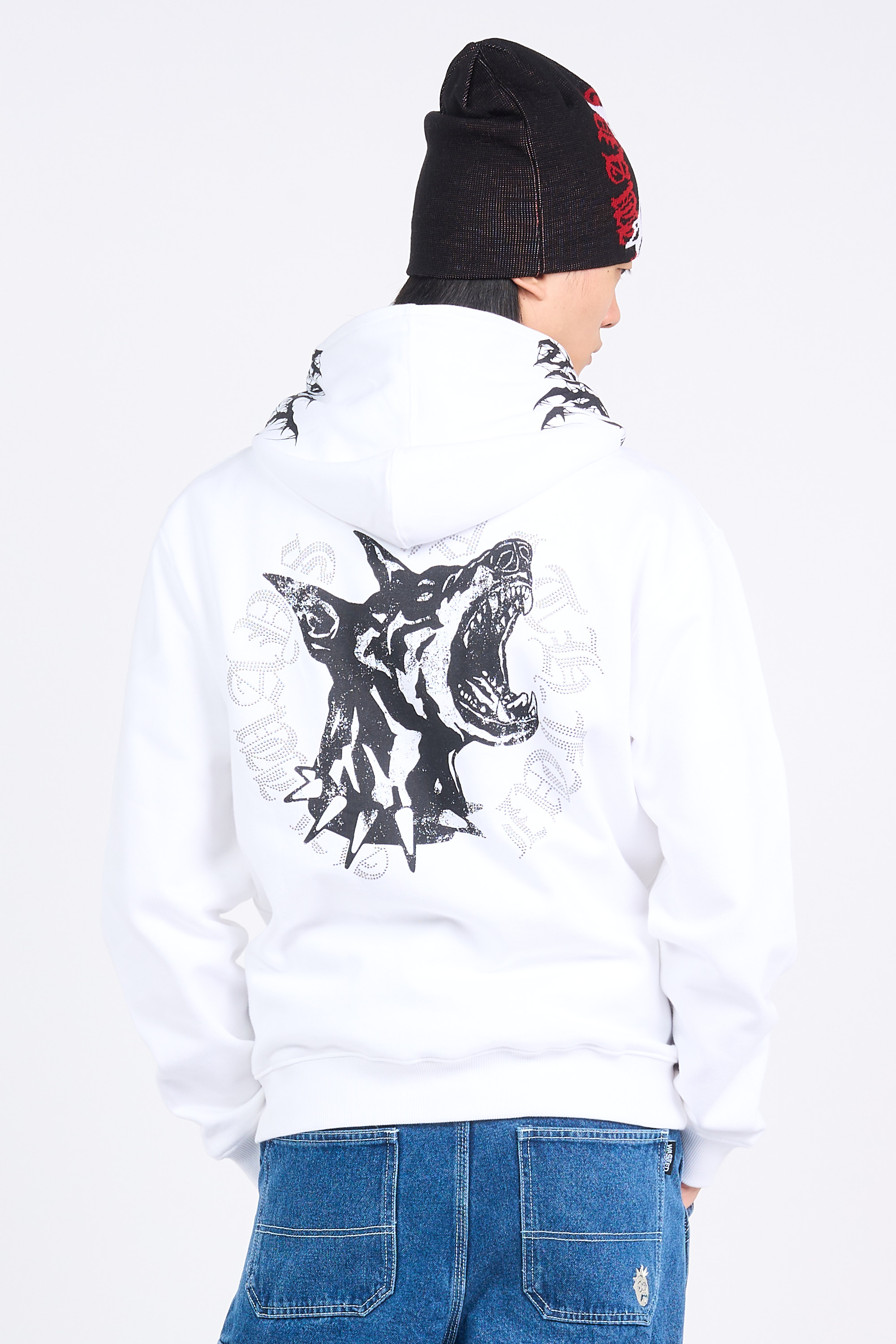 Hoodie zippé Blanc