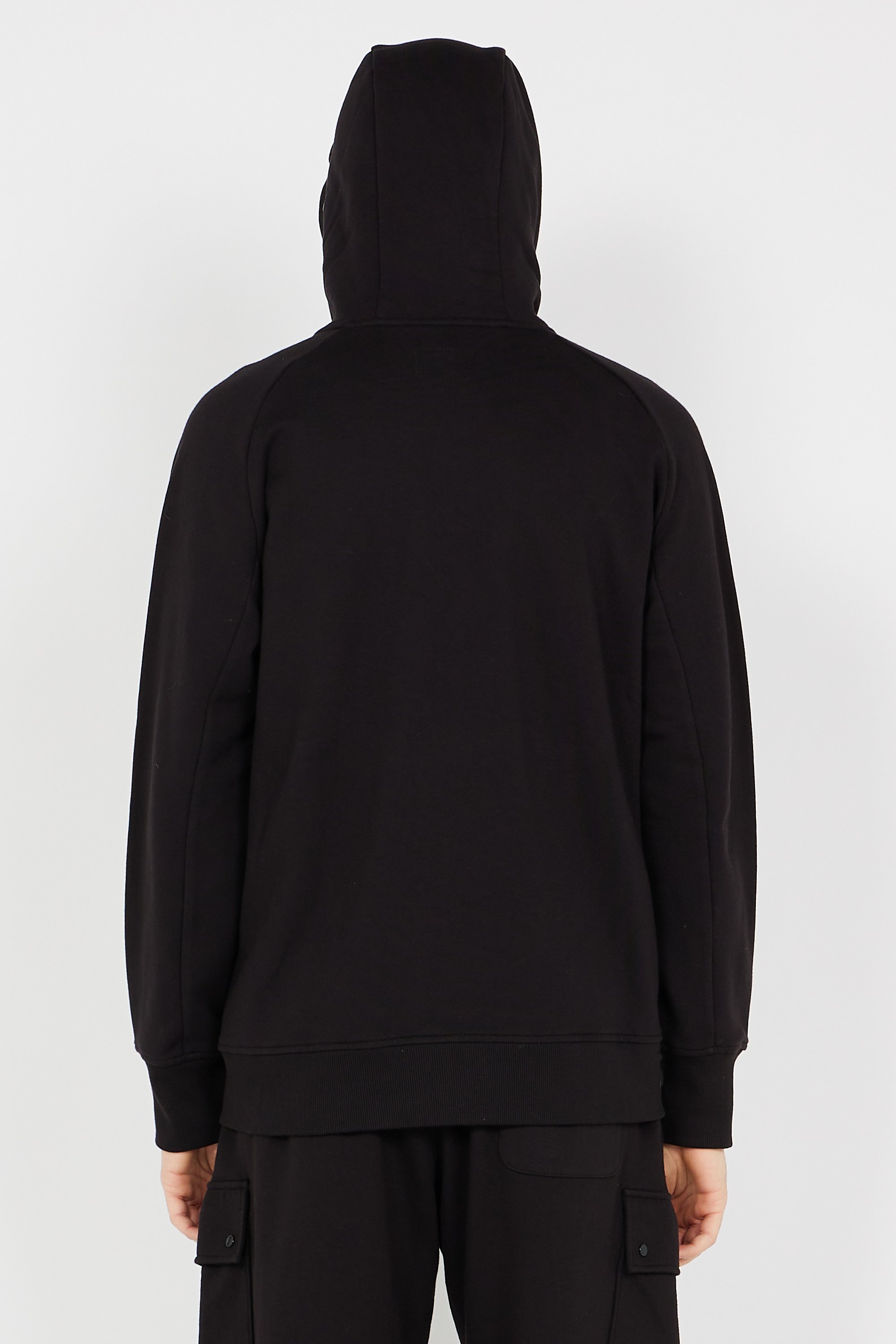 Hoodie zippé Diagonal raised fleece goggle Noir C. P. Company