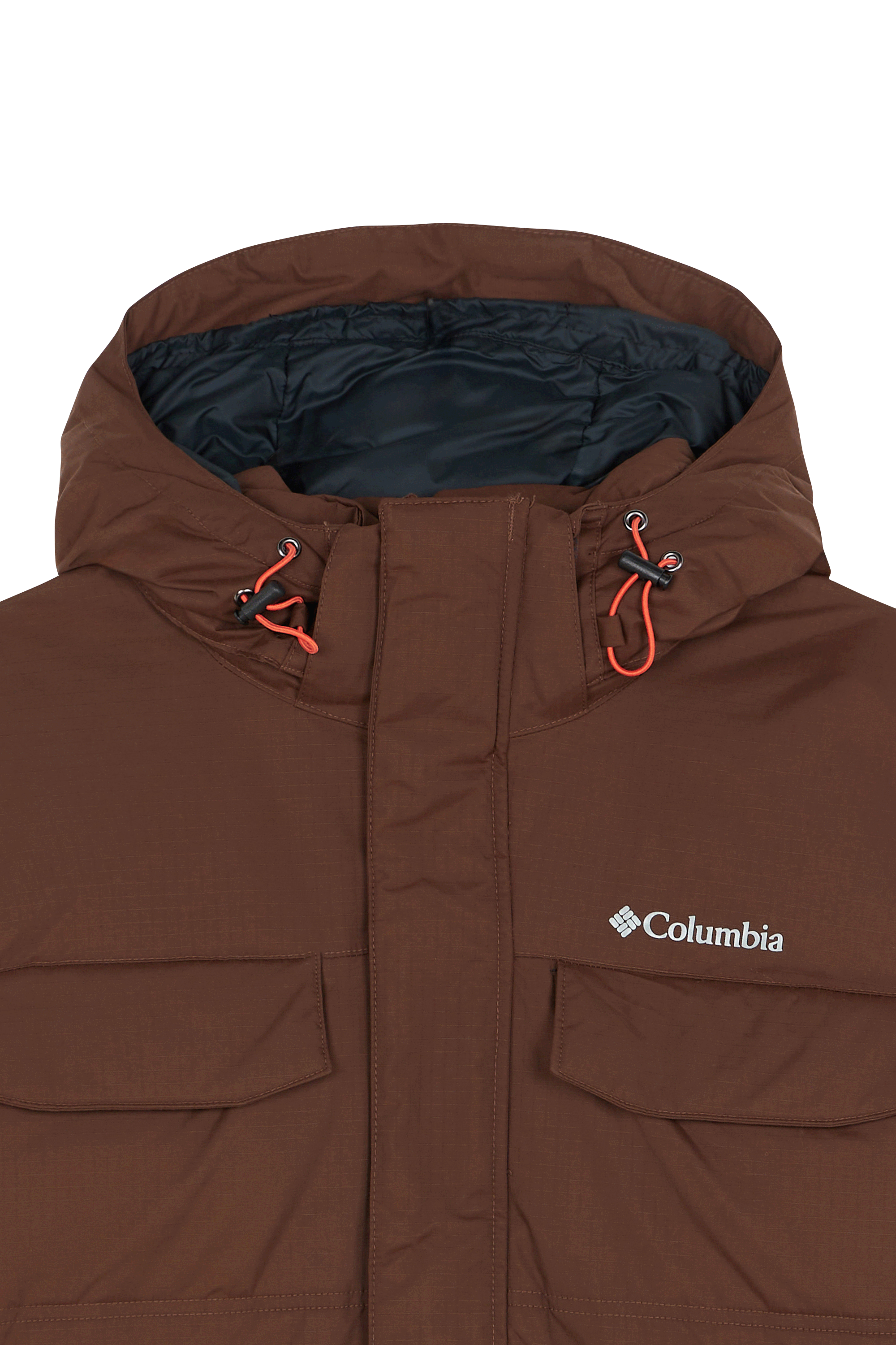Lightweight quilted padded jacket with high neck Brown