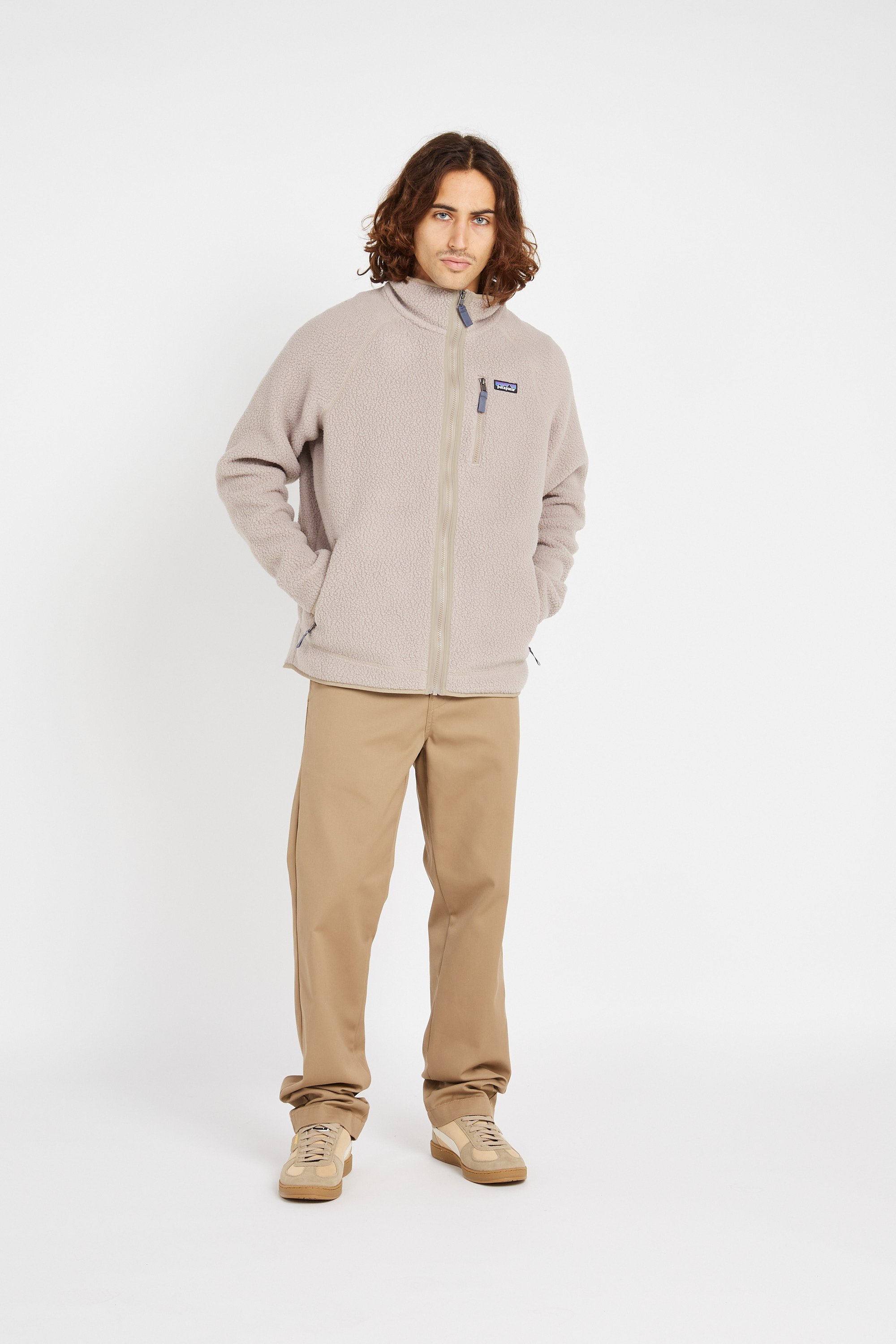 Polaire droit col montant  Gris