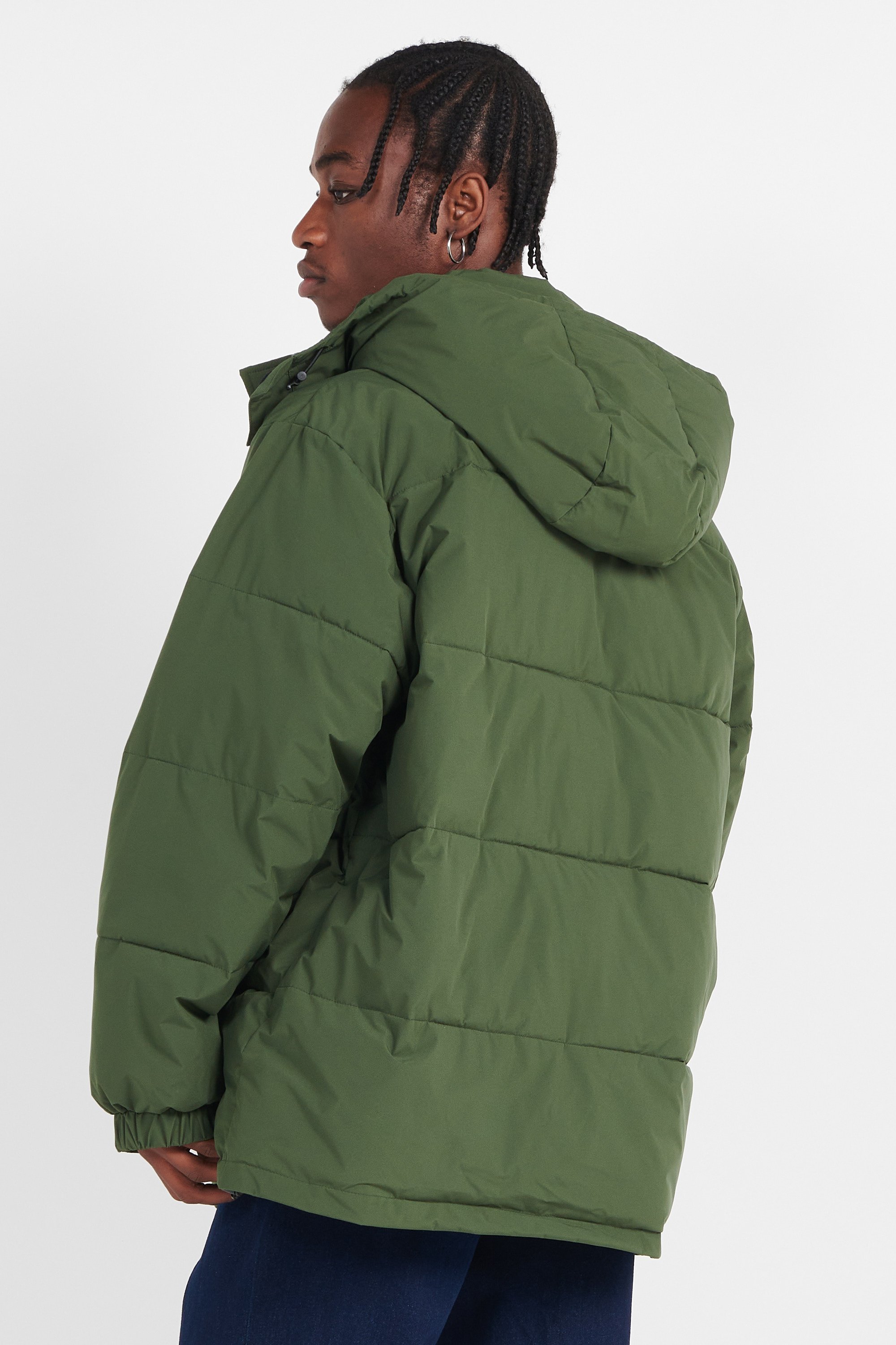 Lightweight quilted padded jacket with high neck Brunswick Green