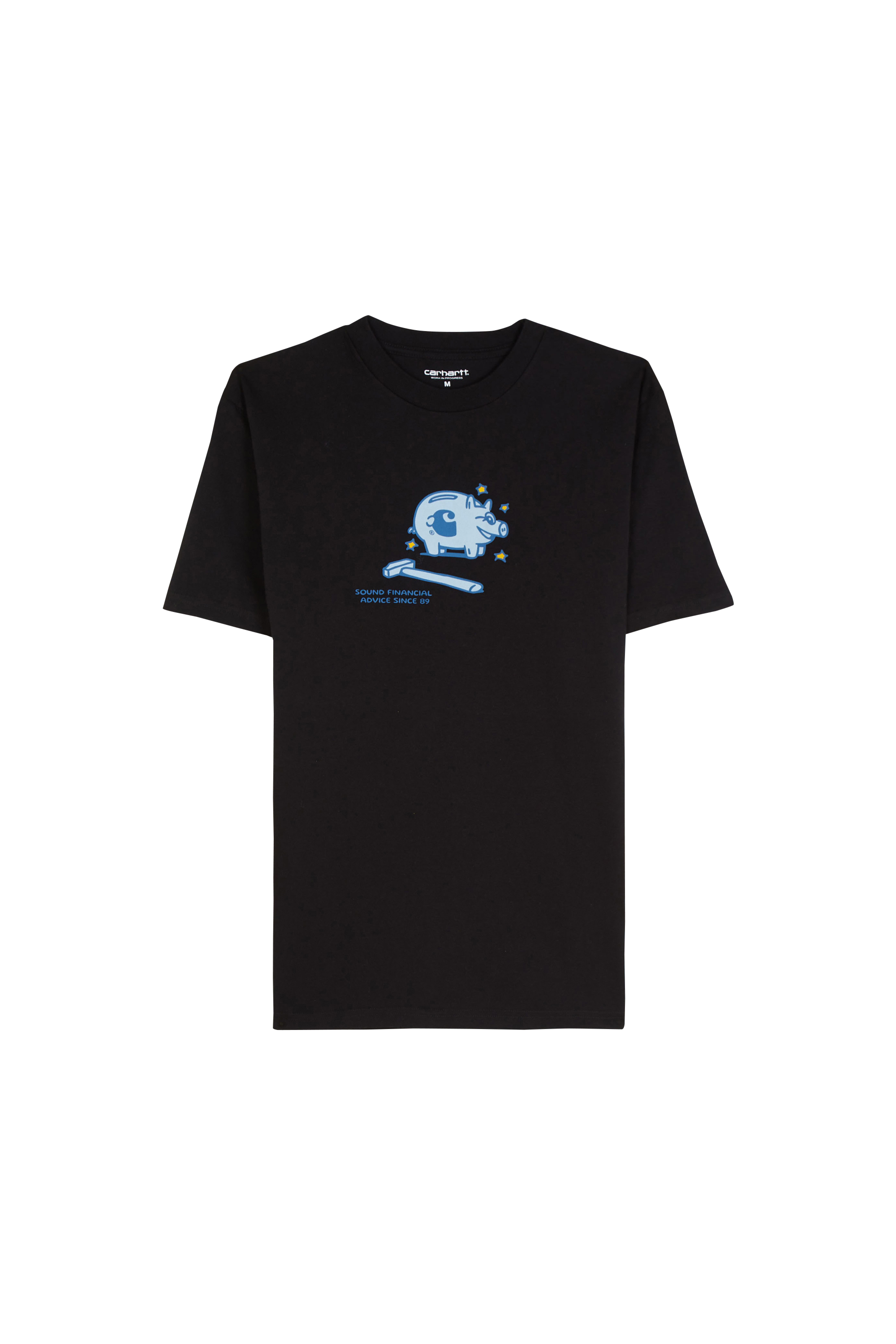 Regular-fit round-neck cotton T-shirt Black