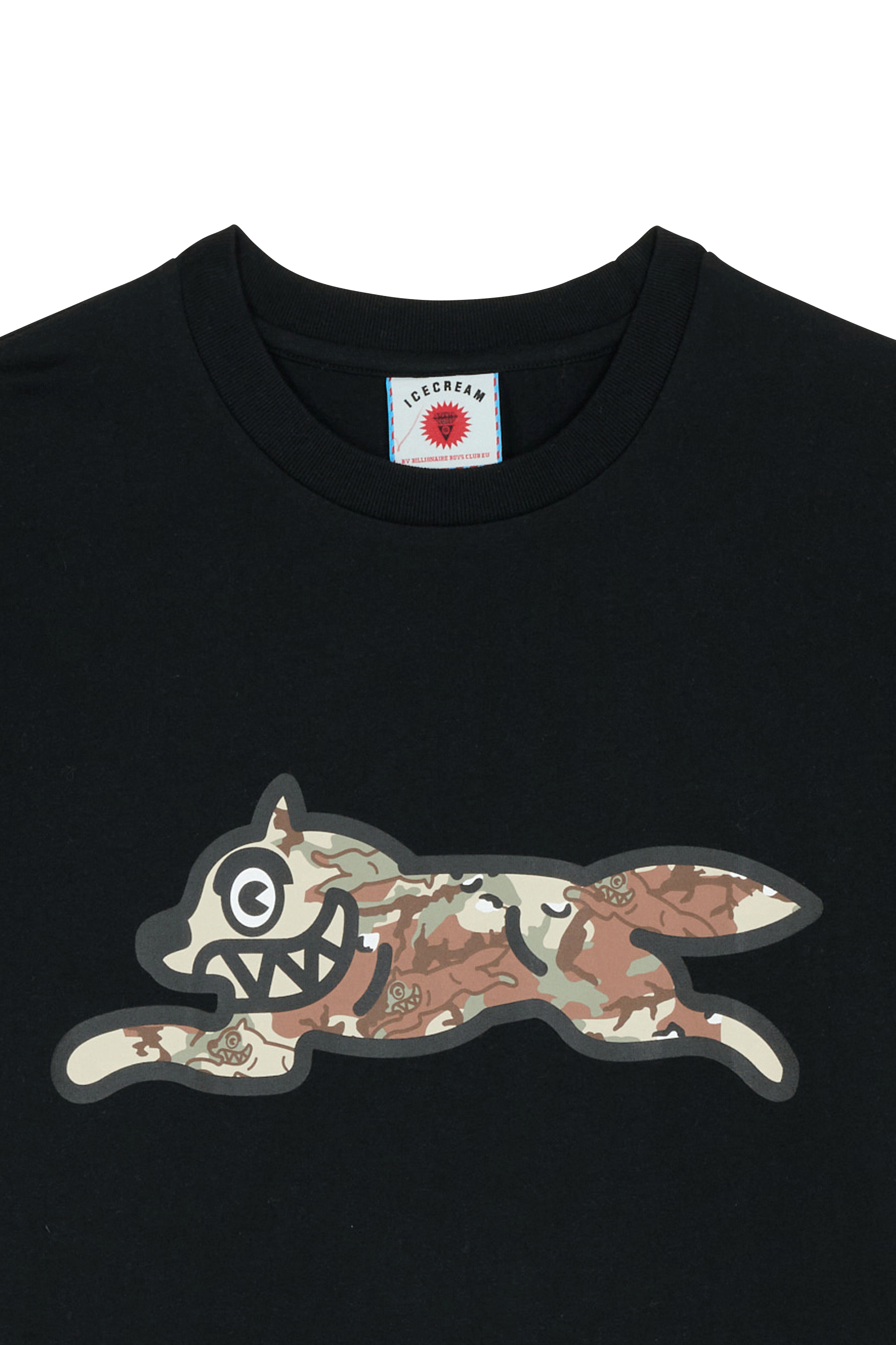 Regular-fit round-neck cotton T-shirt Black