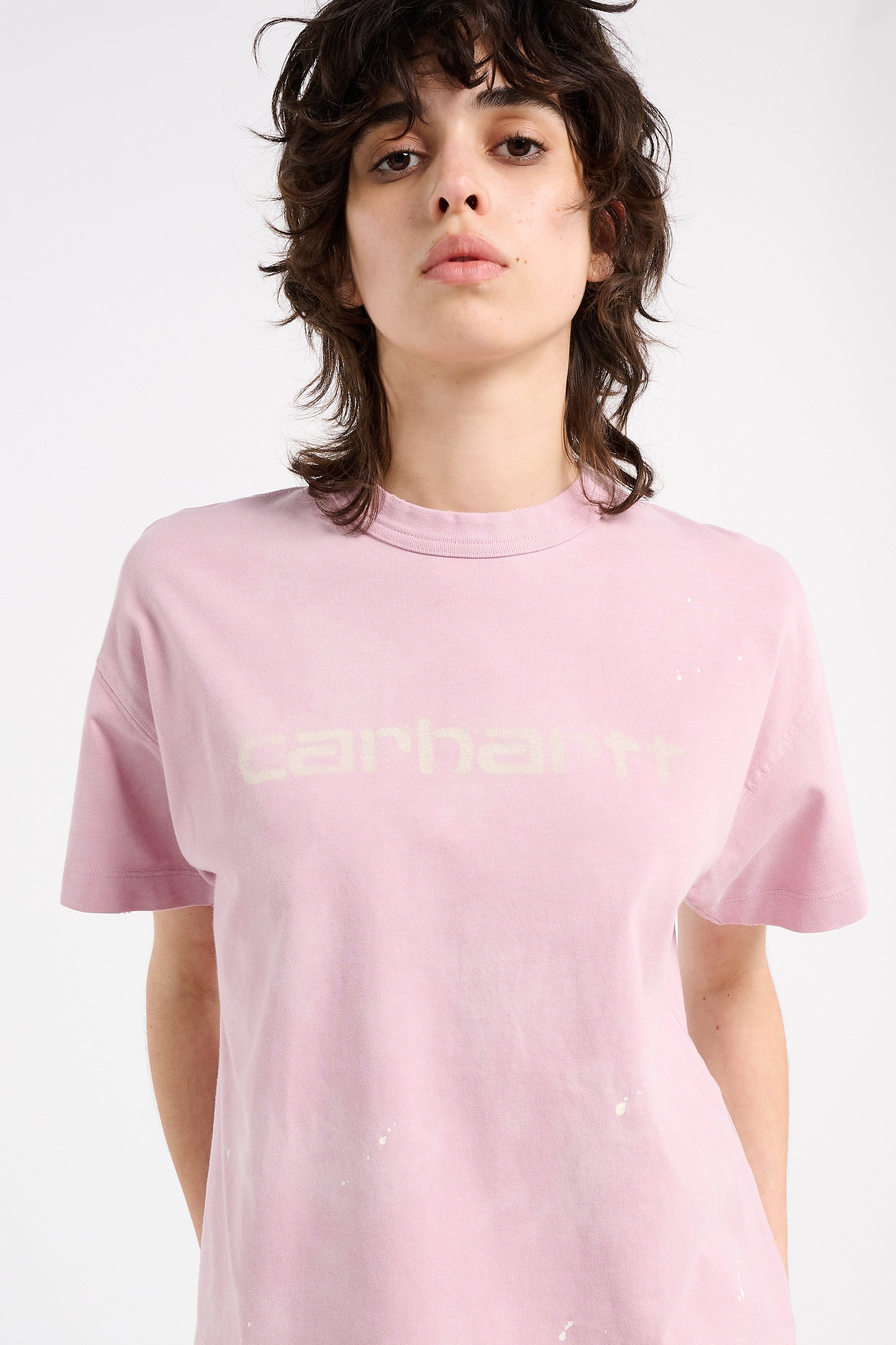 Regular-fit round-neck cotton T-shirt | Pink CARHARTT WIP Women