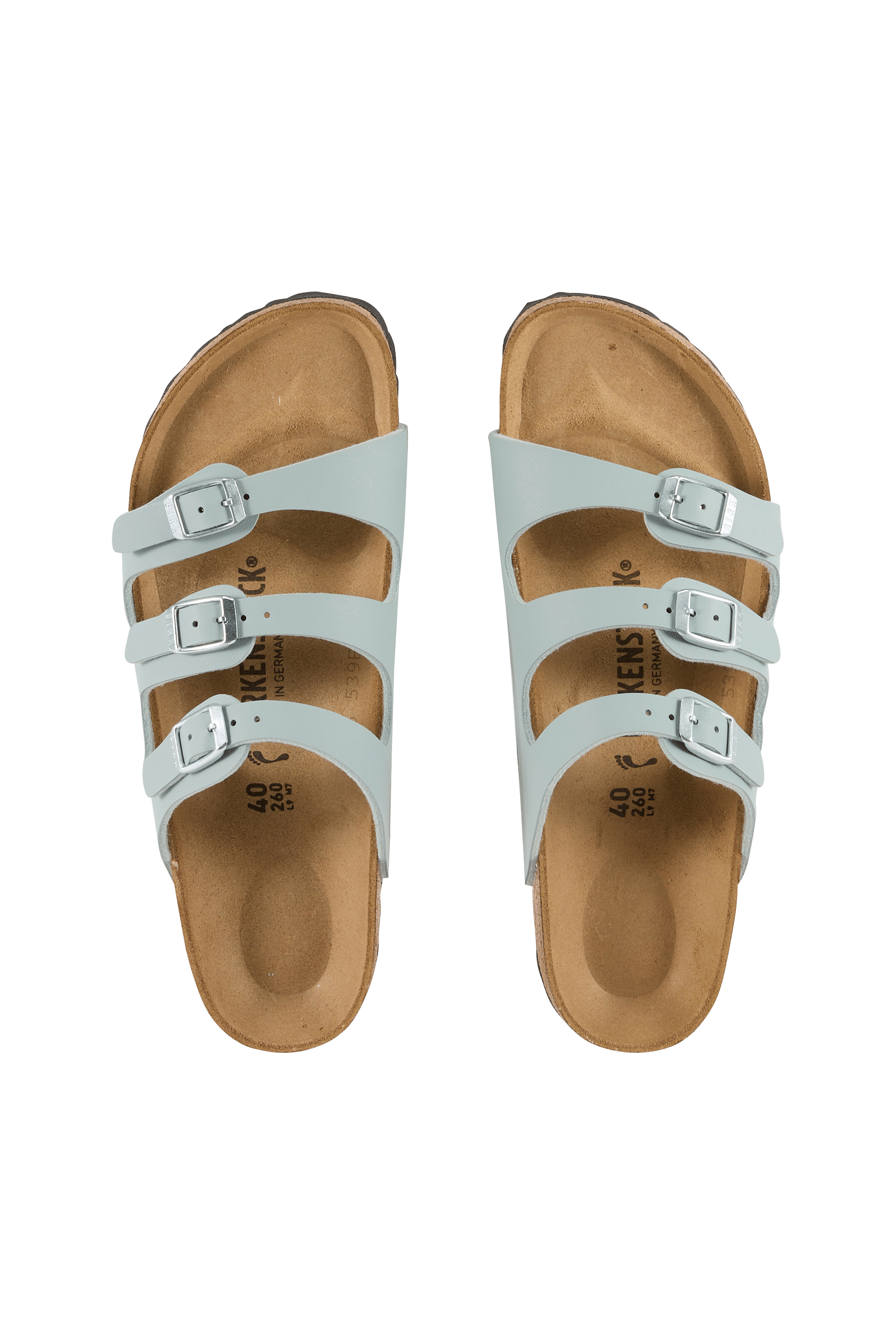 Flat furry sheepskin sandals Blue