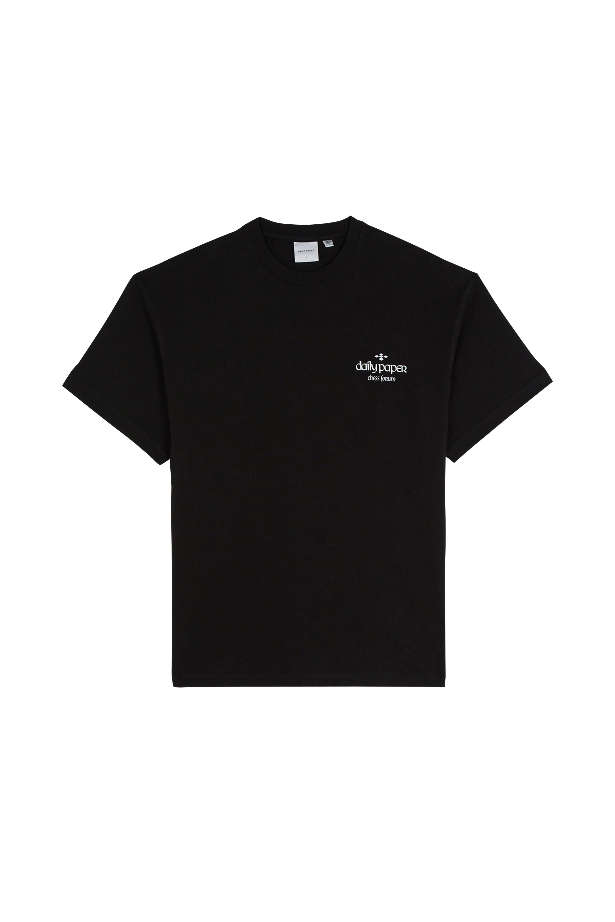 Regular-fit round-neck cotton T-shirt Black